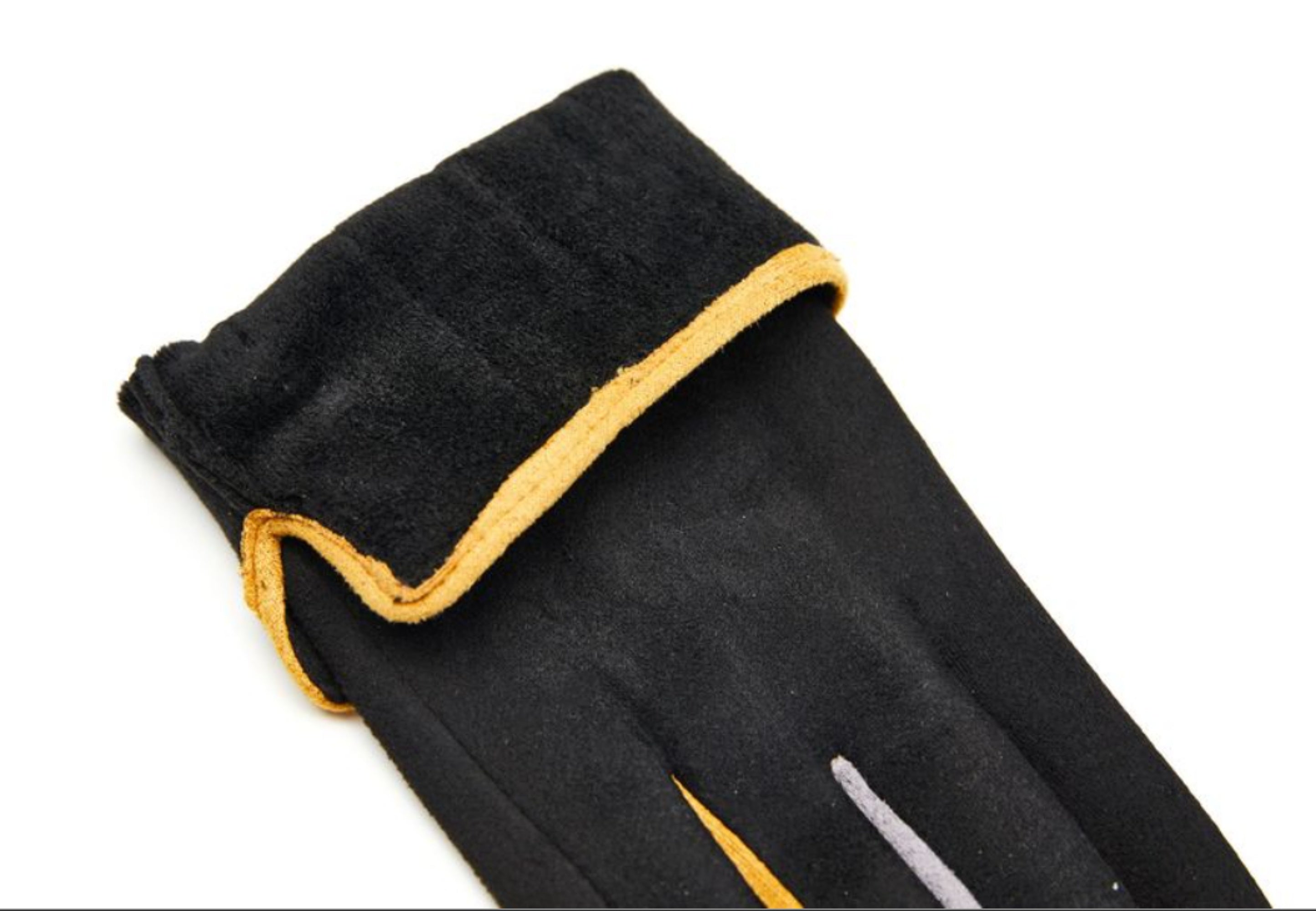 Black Gloves Ladies Beautiful Soft Fashion Gloves Button Feature & Coloured Fingers (One Size) (Copy)