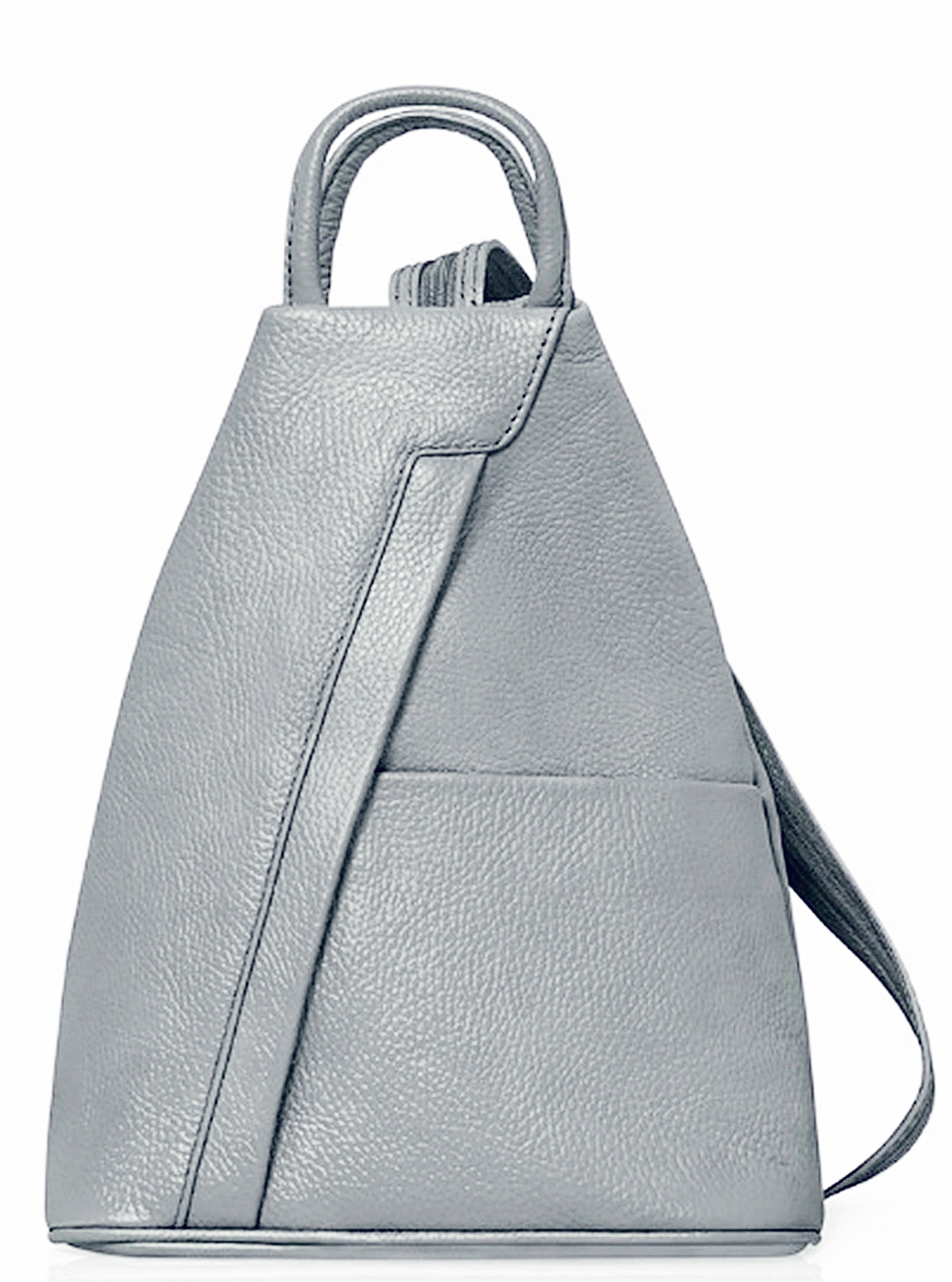 Rucksack Backpack Shoulder Bag Top Handle 3 In Convertible Thick Grained Italian Leather Handmade