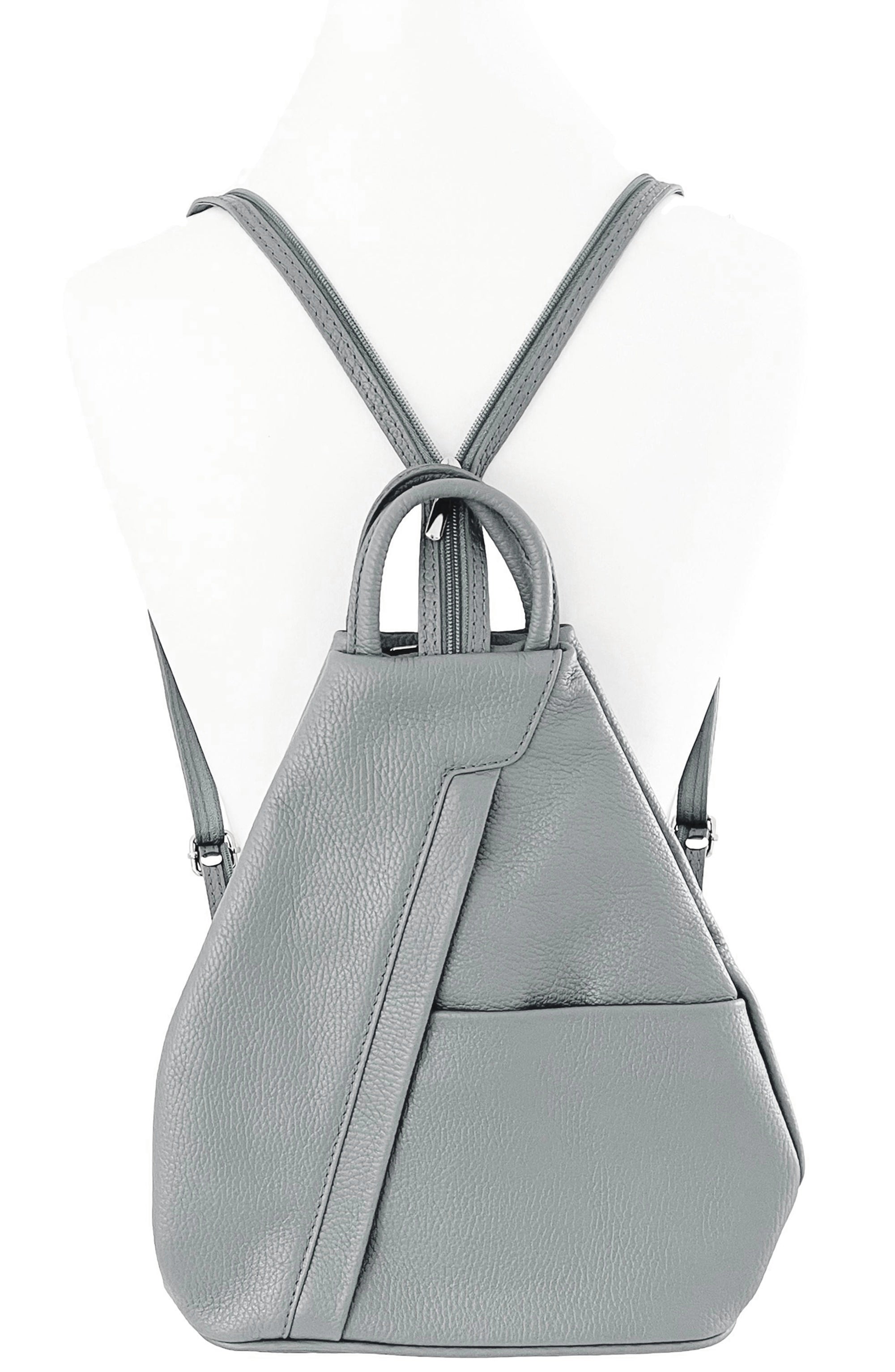 Rucksack Backpack Shoulder Bag Top Handle 3 In Convertible Thick Grained Italian Leather Handmade