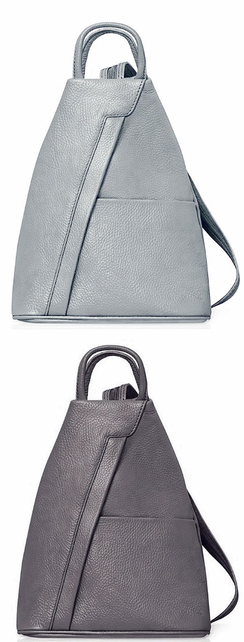 Rucksack Backpack Shoulder Bag Top Handle 3 In Convertible Thick Grained Italian Leather Handmade