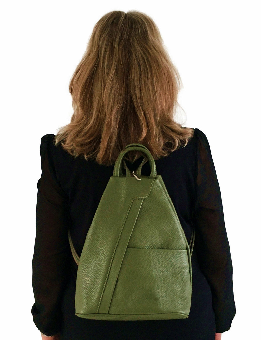 Rucksack Backpack Shoulder Bag Top Handle 3 In Convertible Thick Grained Italian Leather Handmade