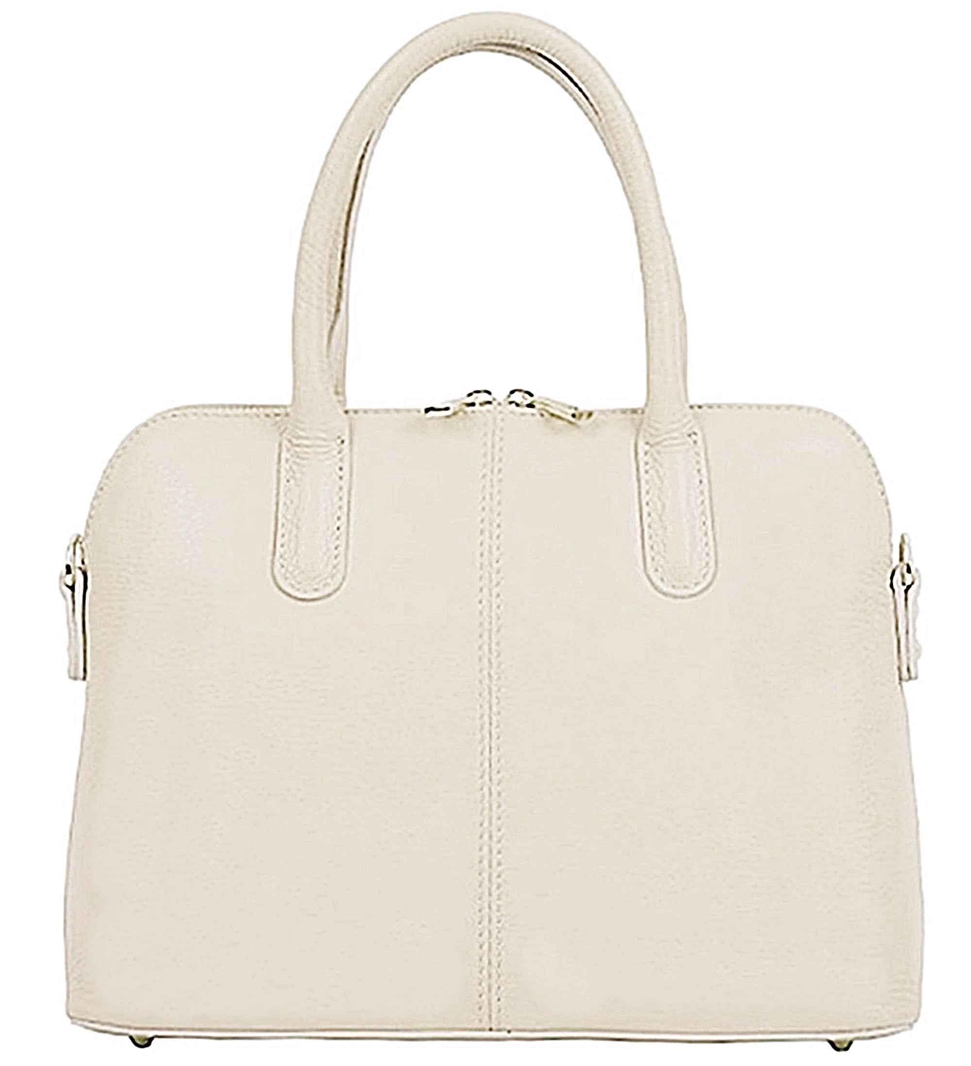 Structured Leather Handbag, Vera Pelle, Top Handle Bag, Bowling  Bag, Shoulder Bag