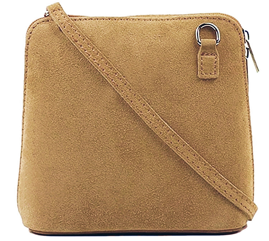 Suede Vera Pelle Crossbody Bag Shoulder Handbag Small Cute Italian Suede Bag