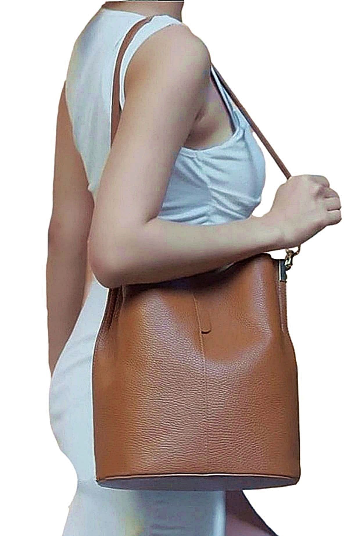 Bucket Style Leather Shoulder Bag Crossbody Bag Med-Lg  New Arrival