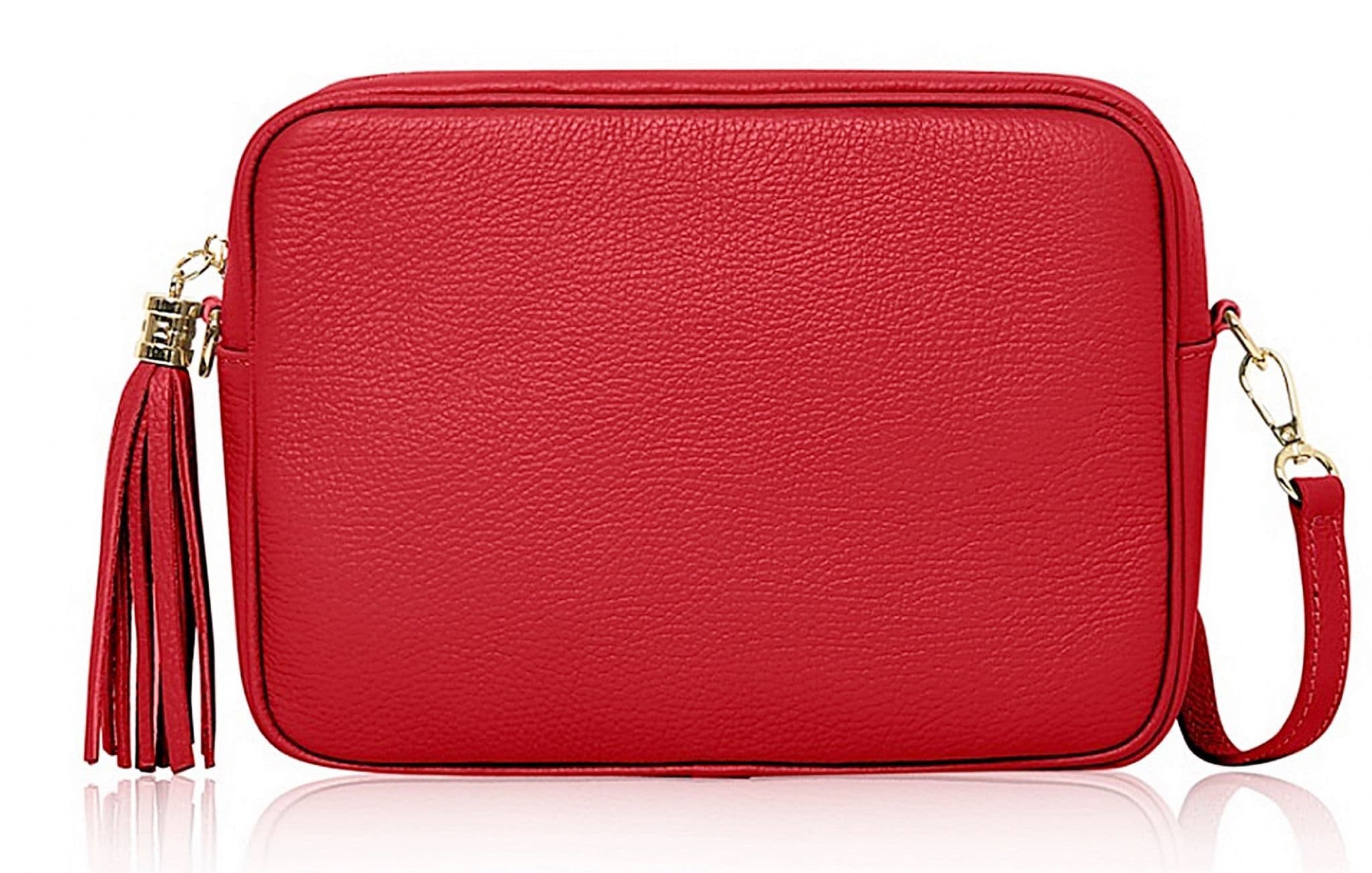 Camera Style Large Bag Italian Leather Tassel  Crossbody Shoulder Handbag (Brighter Colours)