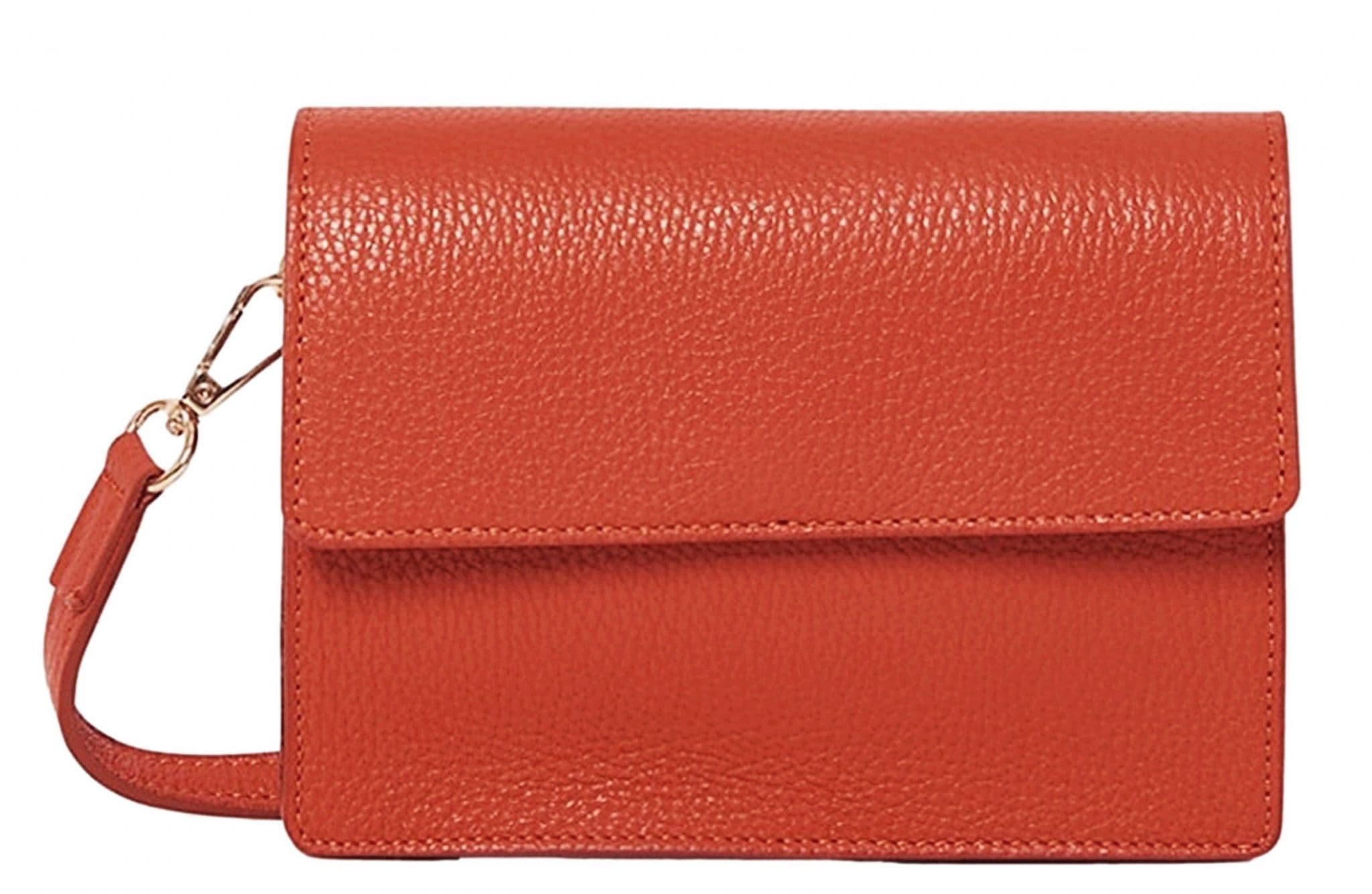Clutch Crossbody Bag Shoulder Bag Box Shape Envelope Flap Italian Leather (SALE - was £44.99!)