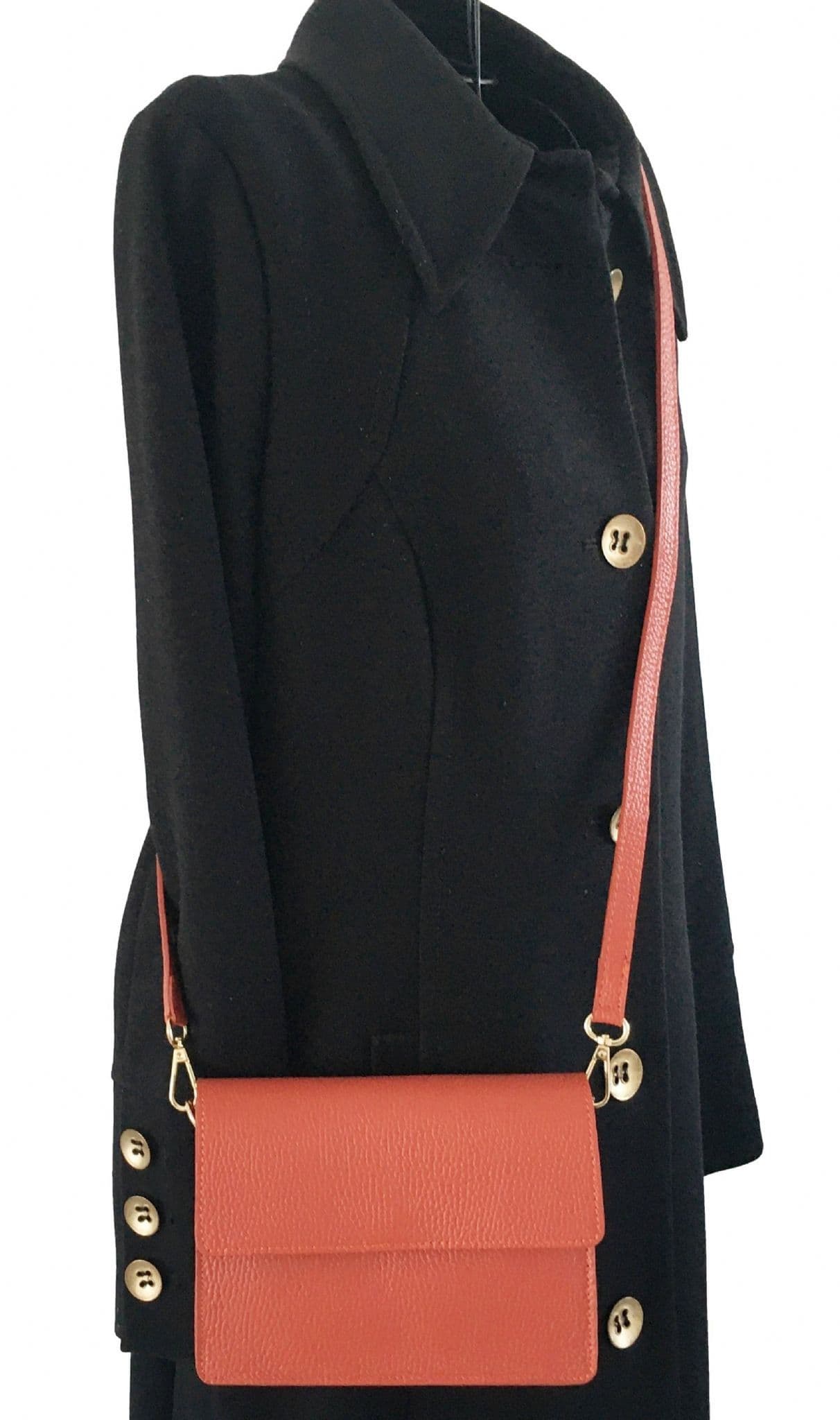 Clutch Crossbody Bag Shoulder Bag Box Shape Envelope Flap Italian Leather (SALE - was £44.99!)