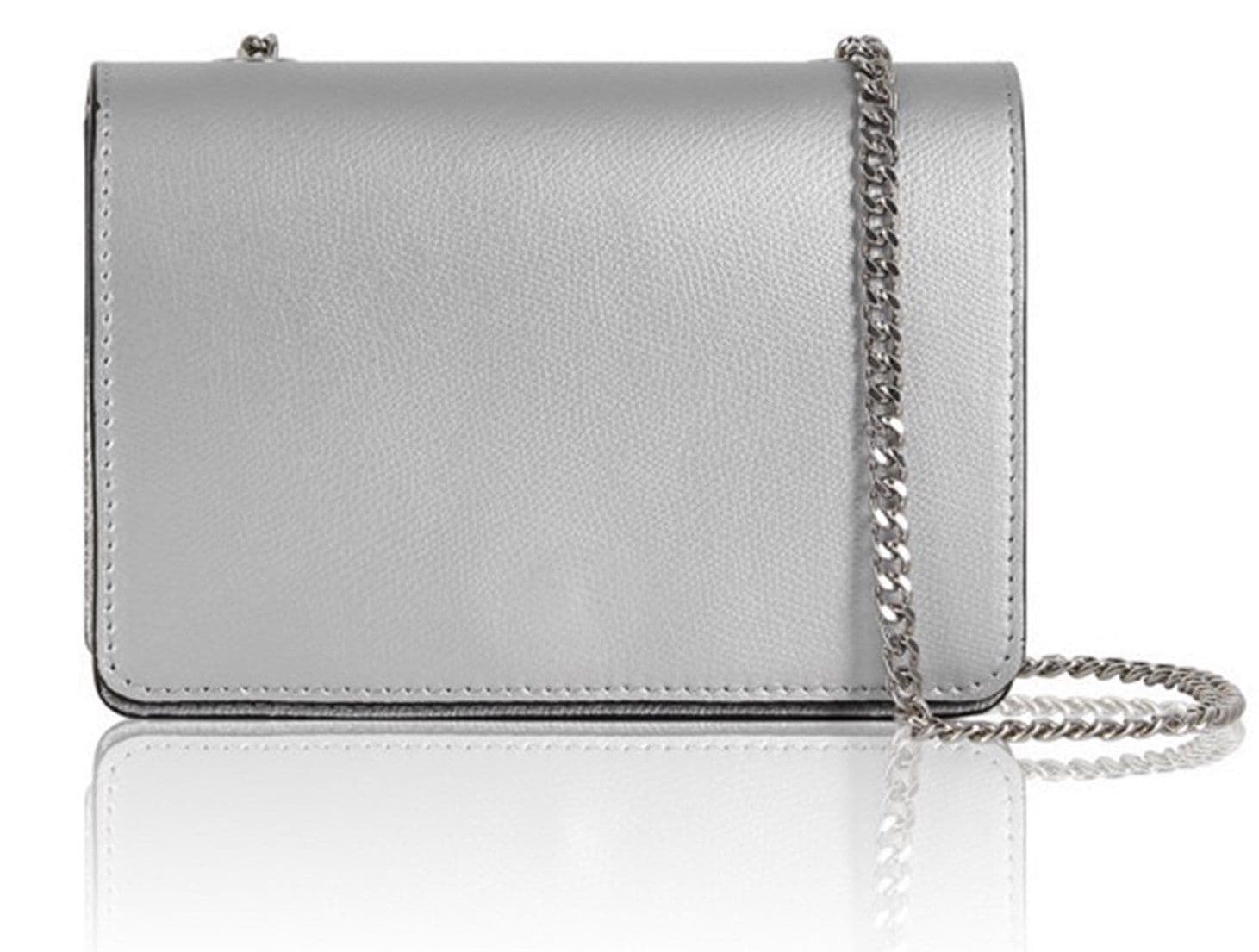 Clutch Crossbody Shoulder Leather Bag Box Shape Envelope Flap  With Chain Strap