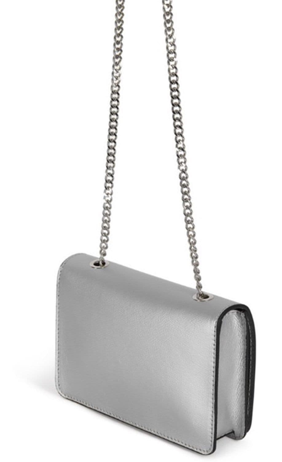 Clutch Crossbody Shoulder Leather Bag Box Shape Envelope Flap  With Chain Strap