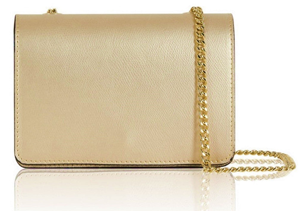 Clutch Crossbody Shoulder Leather Bag Box Shape Envelope Flap  With Chain Strap