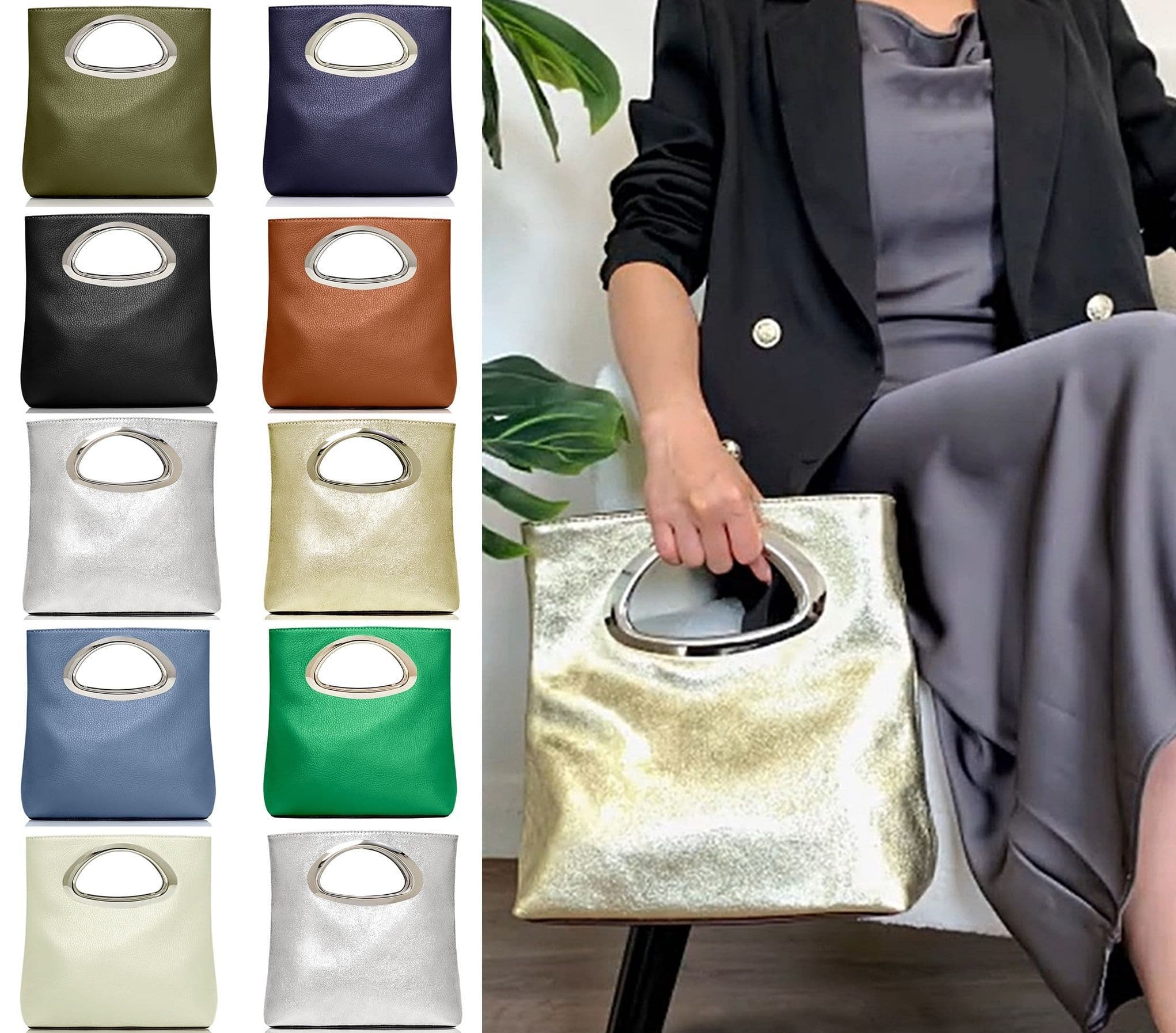 Clutch Party Special Occasion Bag in Italian Leather