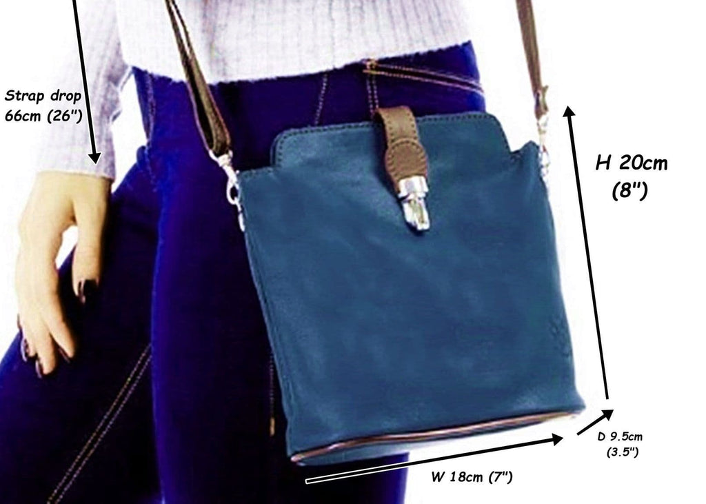 Crossbody Bag Vera Pelle Italian Soft Leather Small Crossbody or Shoulder Bag (Roomy)