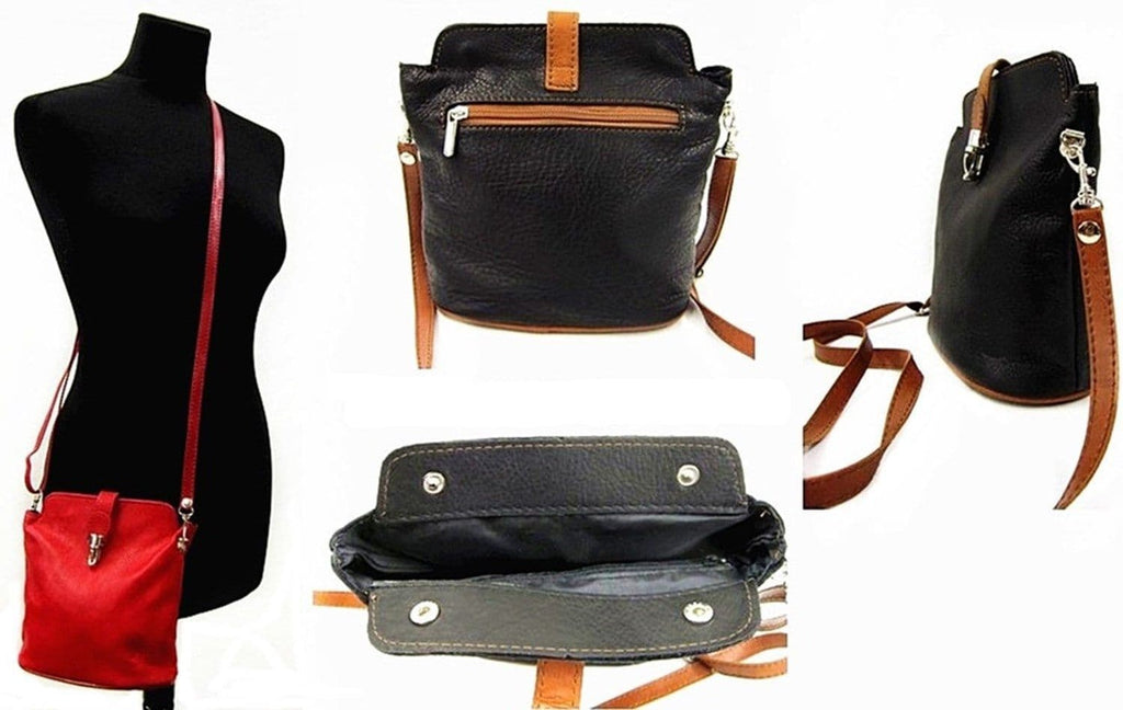 Crossbody Bag Vera Pelle Italian Soft Leather Small Crossbody or Shoulder Bag (Roomy)