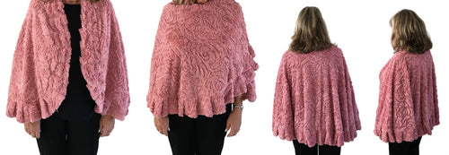 Dusky Pink Soft & Elegant Shawl Wrap Cape Cover Up  (One Size )