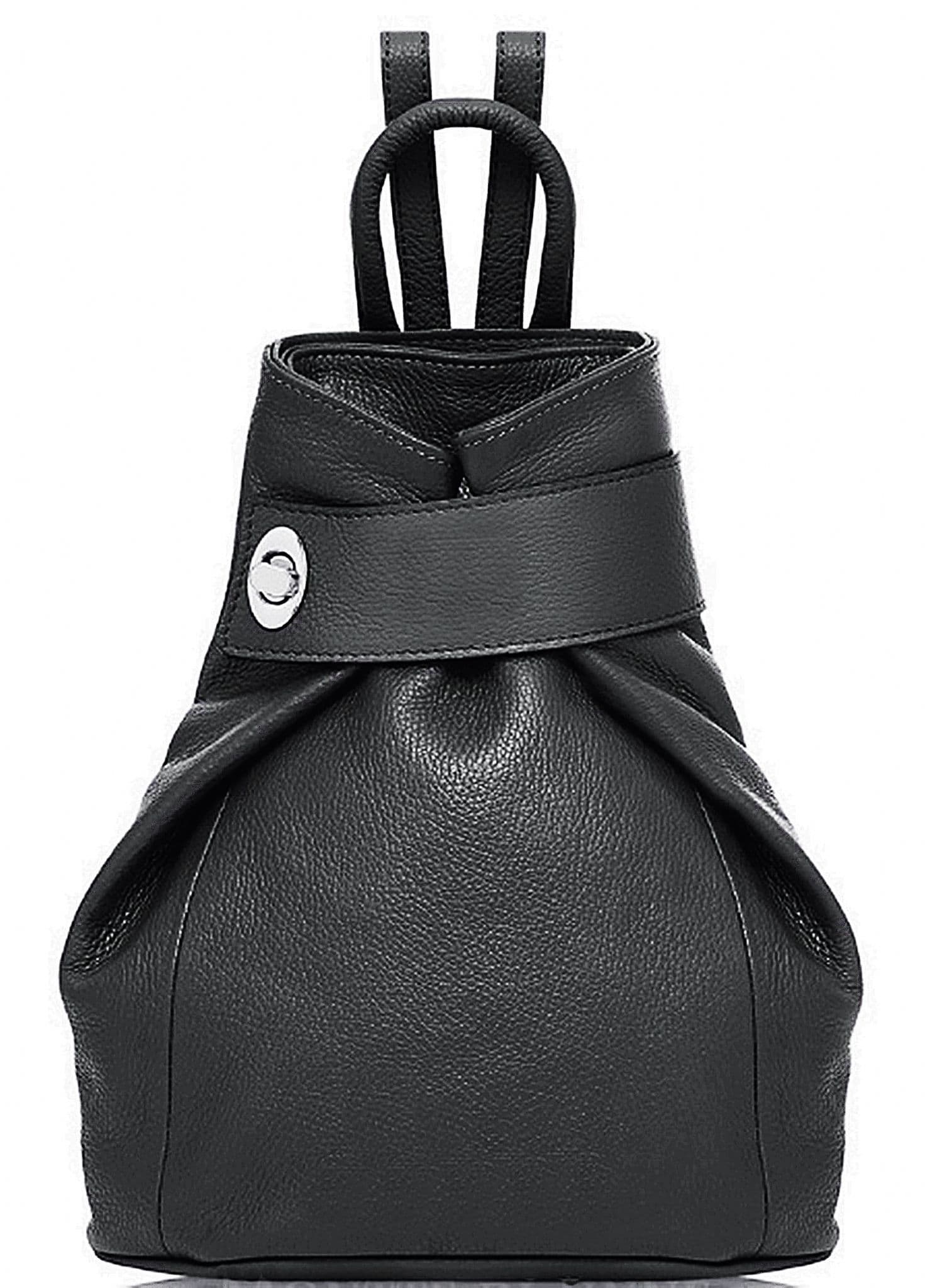 Handbag Bliss Genuine Italian Soft Leather Top Handle Rucksack Backpack Bag (All Colours)