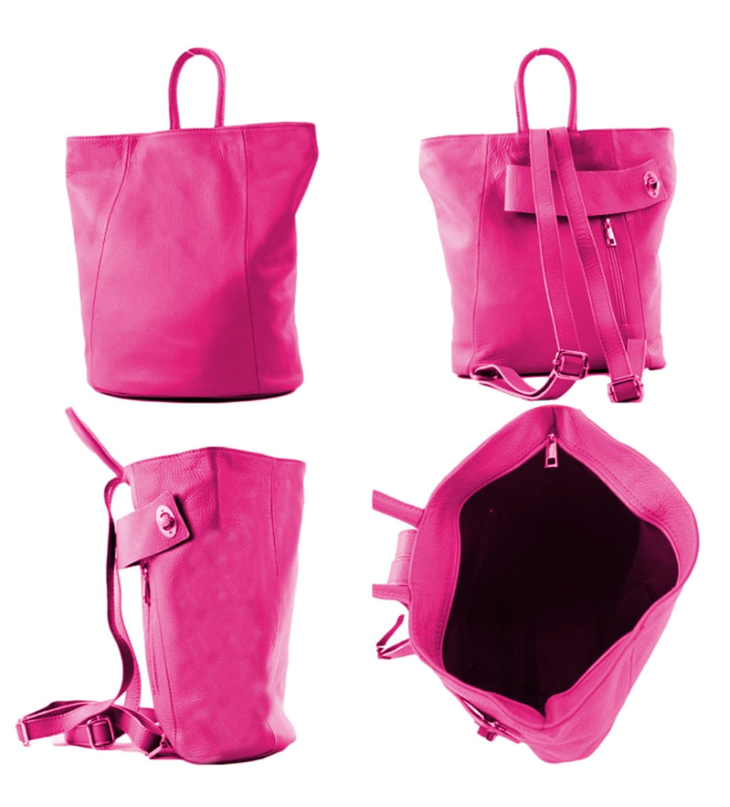Handbag Bliss Genuine Italian Soft Leather Top Handle Rucksack Backpack Bag (All Colours)