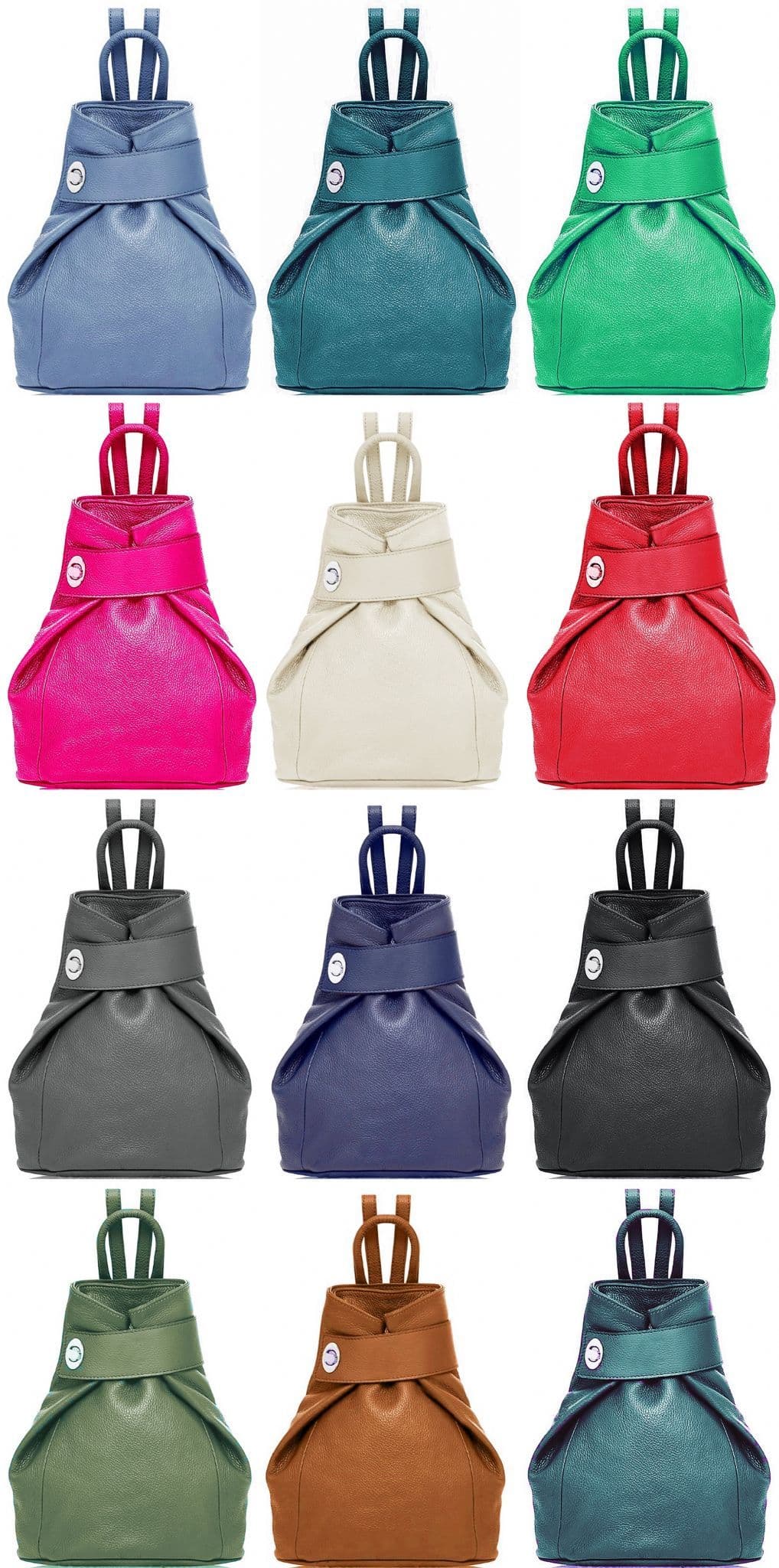 Handbag Bliss Genuine Italian Soft Leather Top Handle Rucksack Backpack Bag (All Colours)