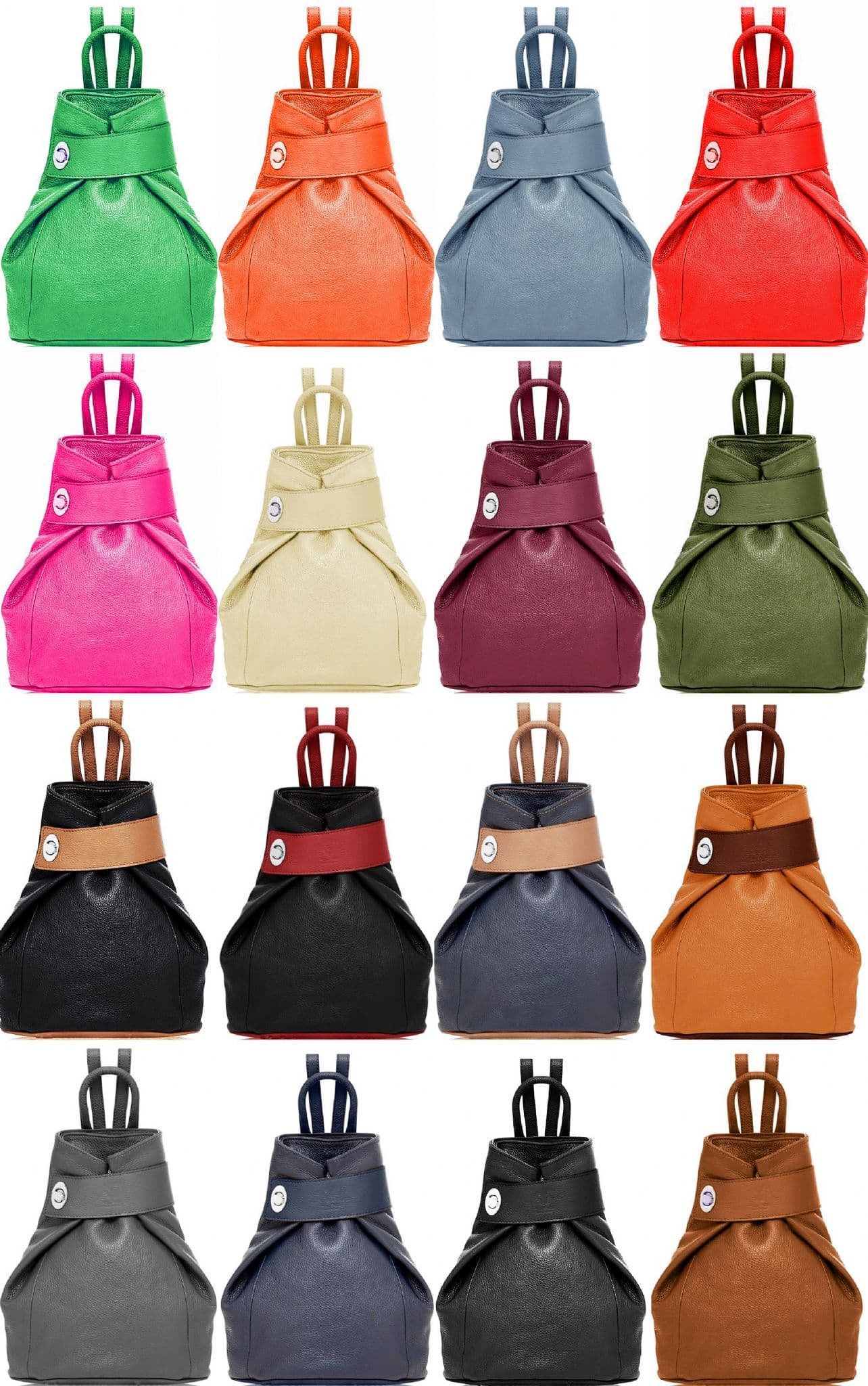 Handbag Bliss Genuine Italian Soft Leather Top Handle Rucksack Backpack Bag (All Colours)