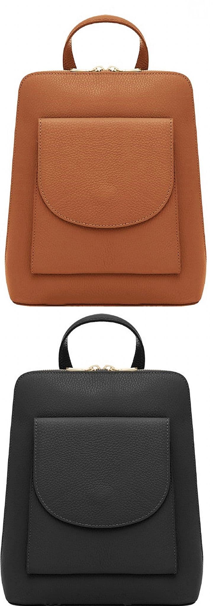 Handbag Bliss Italian Grained Leather Structured Backpack Rucksack Convertible To Shoulder Bag