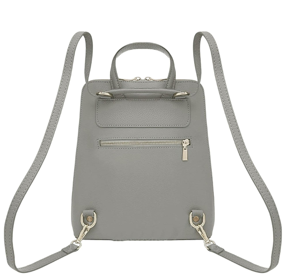 Handbag Bliss Italian Grained Leather Structured Backpack Rucksack Convertible To Shoulder Bag