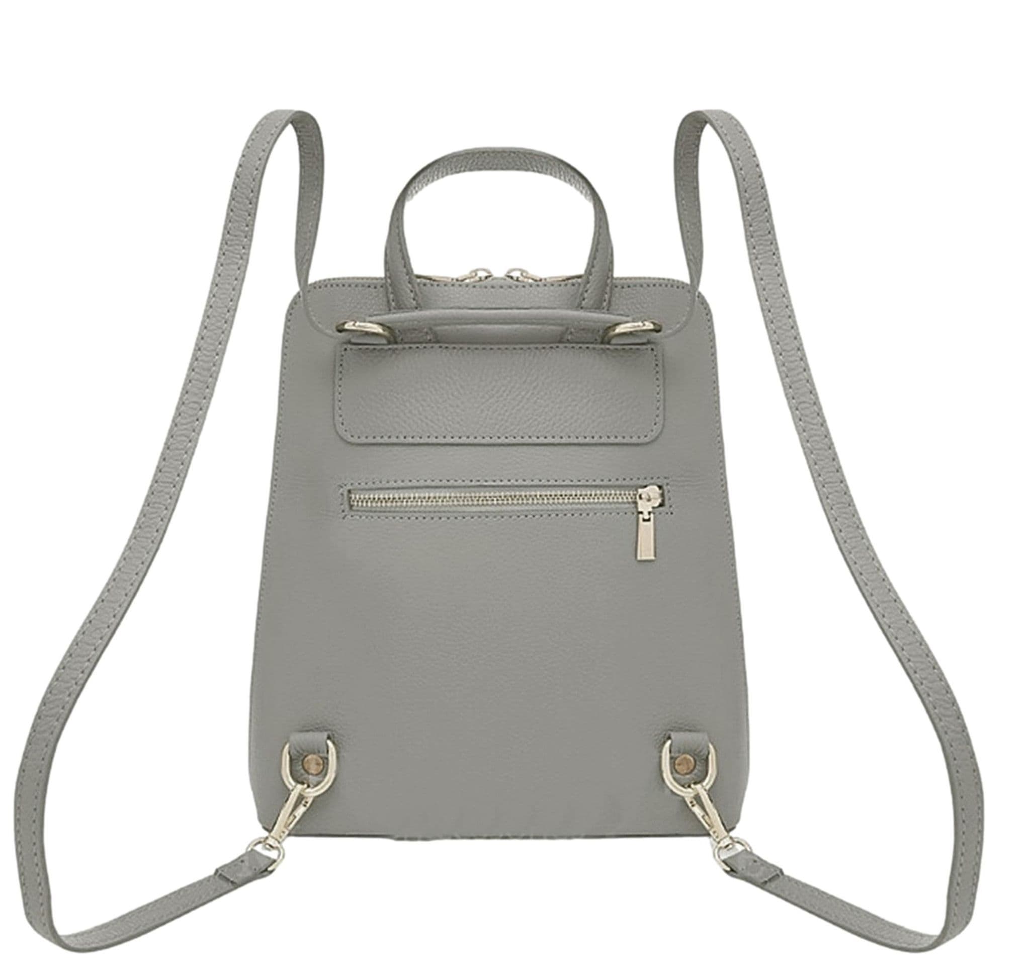 Handbag Bliss Italian Grained Leather Structured Backpack Rucksack Convertible To Shoulder Bag