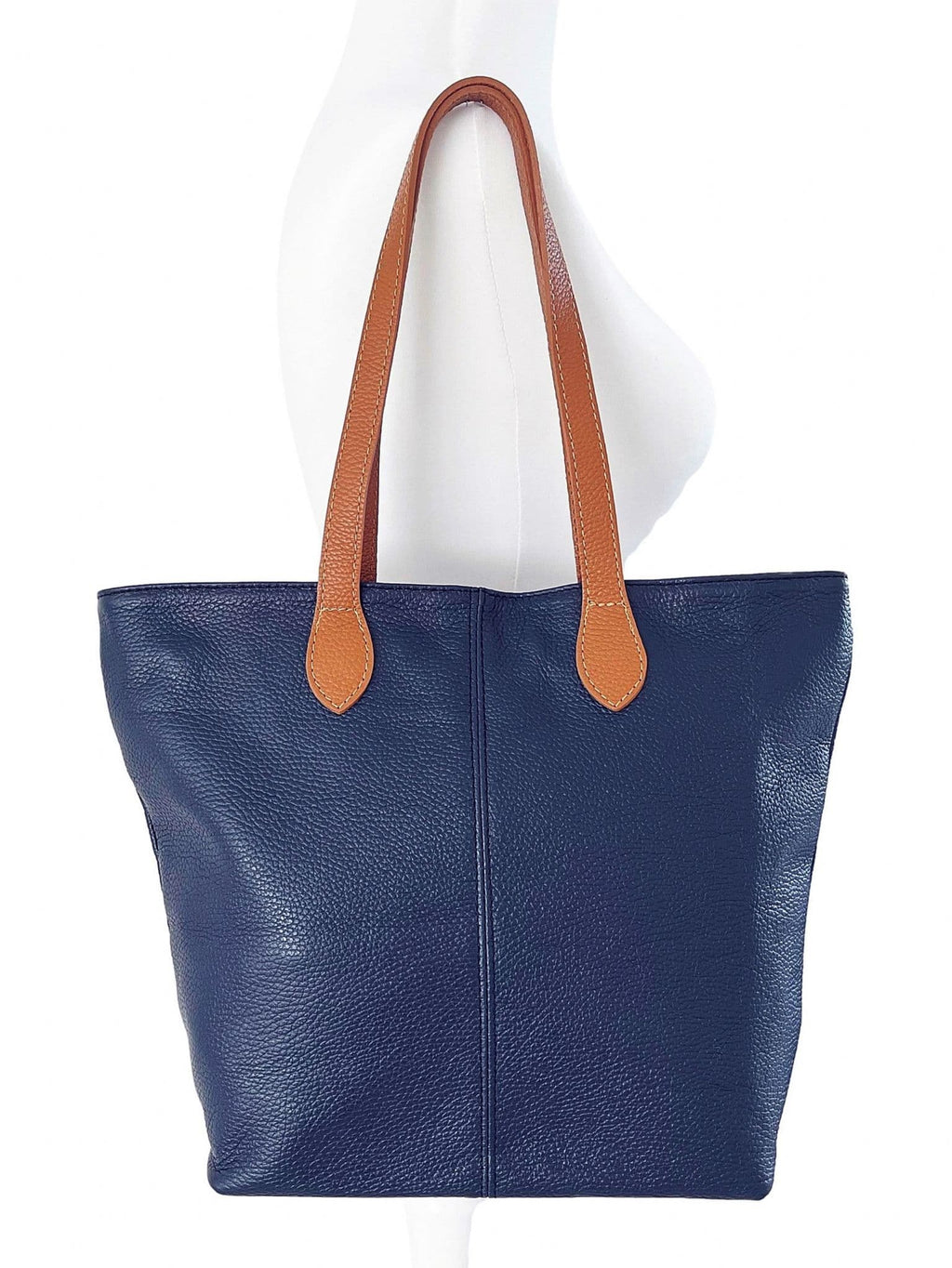 Italian Leather Tote Shoulder Shopper Top Handle Very Lightweight Handbag