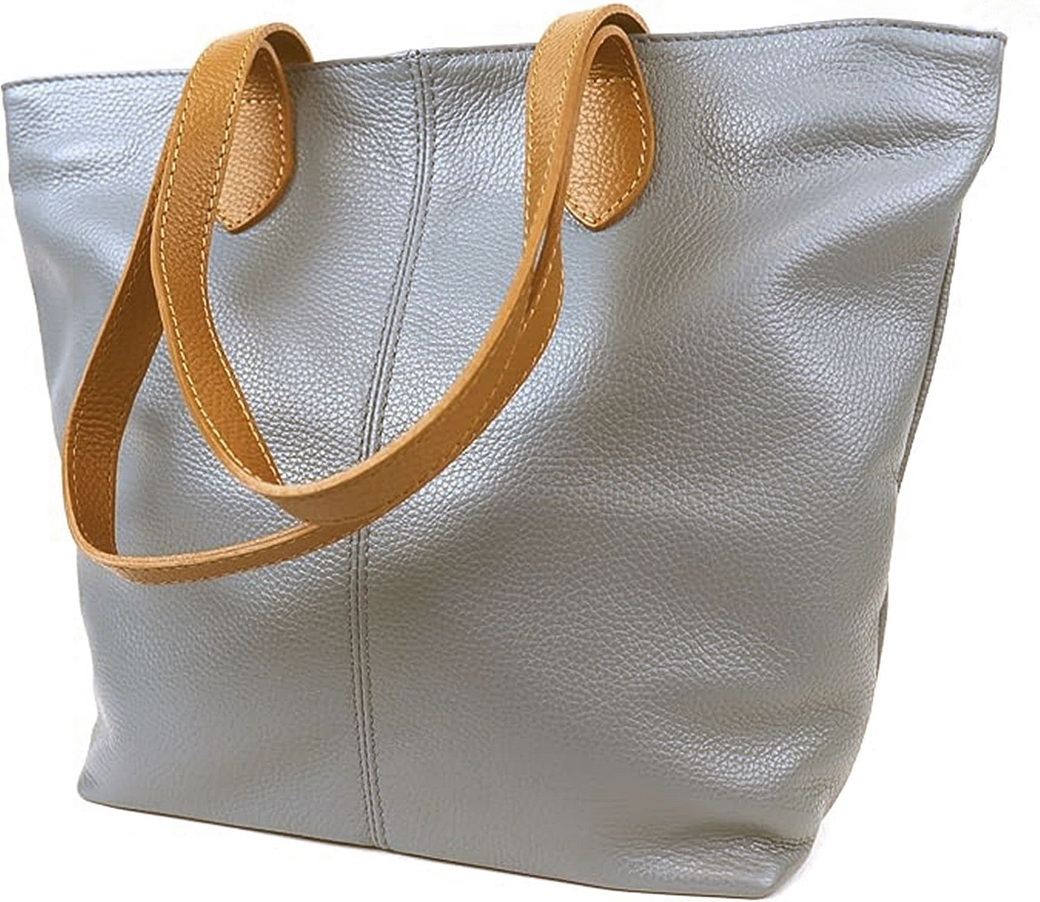 Italian Leather Tote Shoulder Shopper Top Handle Very Lightweight Handbag