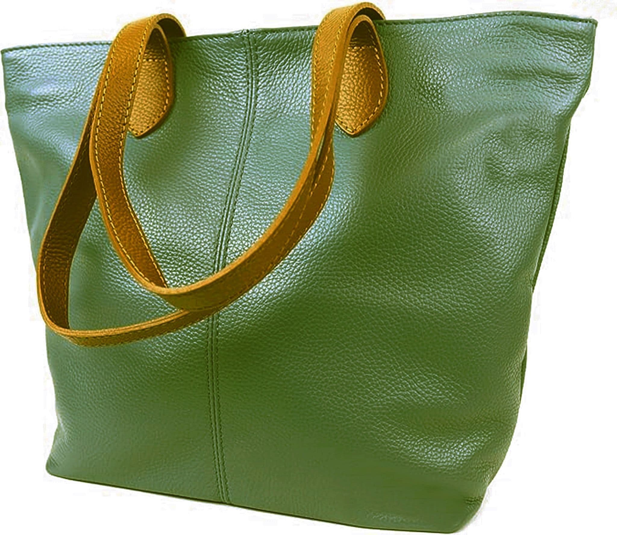 Italian Leather Tote Shoulder Shopper Top Handle Very Lightweight Handbag