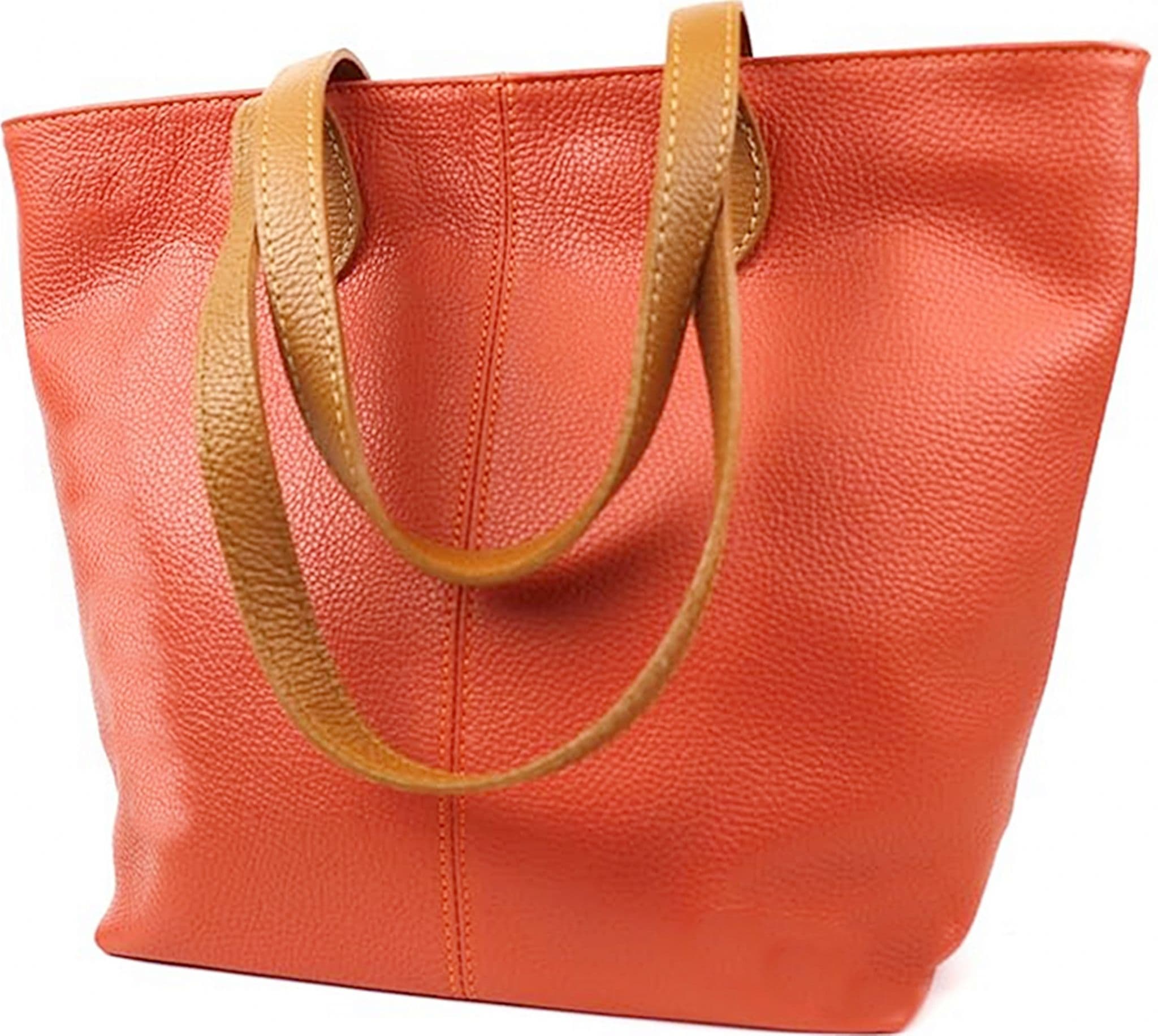 Italian Leather Tote Shoulder Shopper Top Handle Very Lightweight Handbag