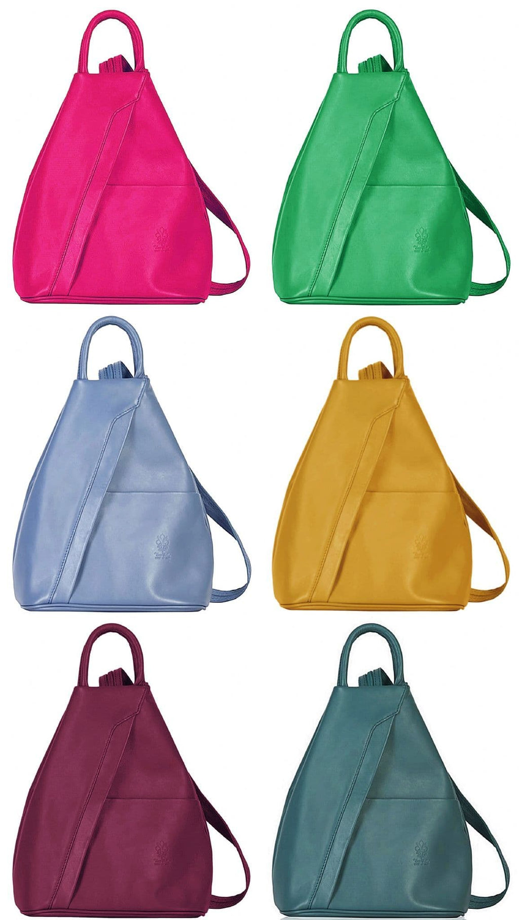Vera Pelle Super Soft Italian Leather Convertible Rucksack Backpack Shoulder Bag (Darker)