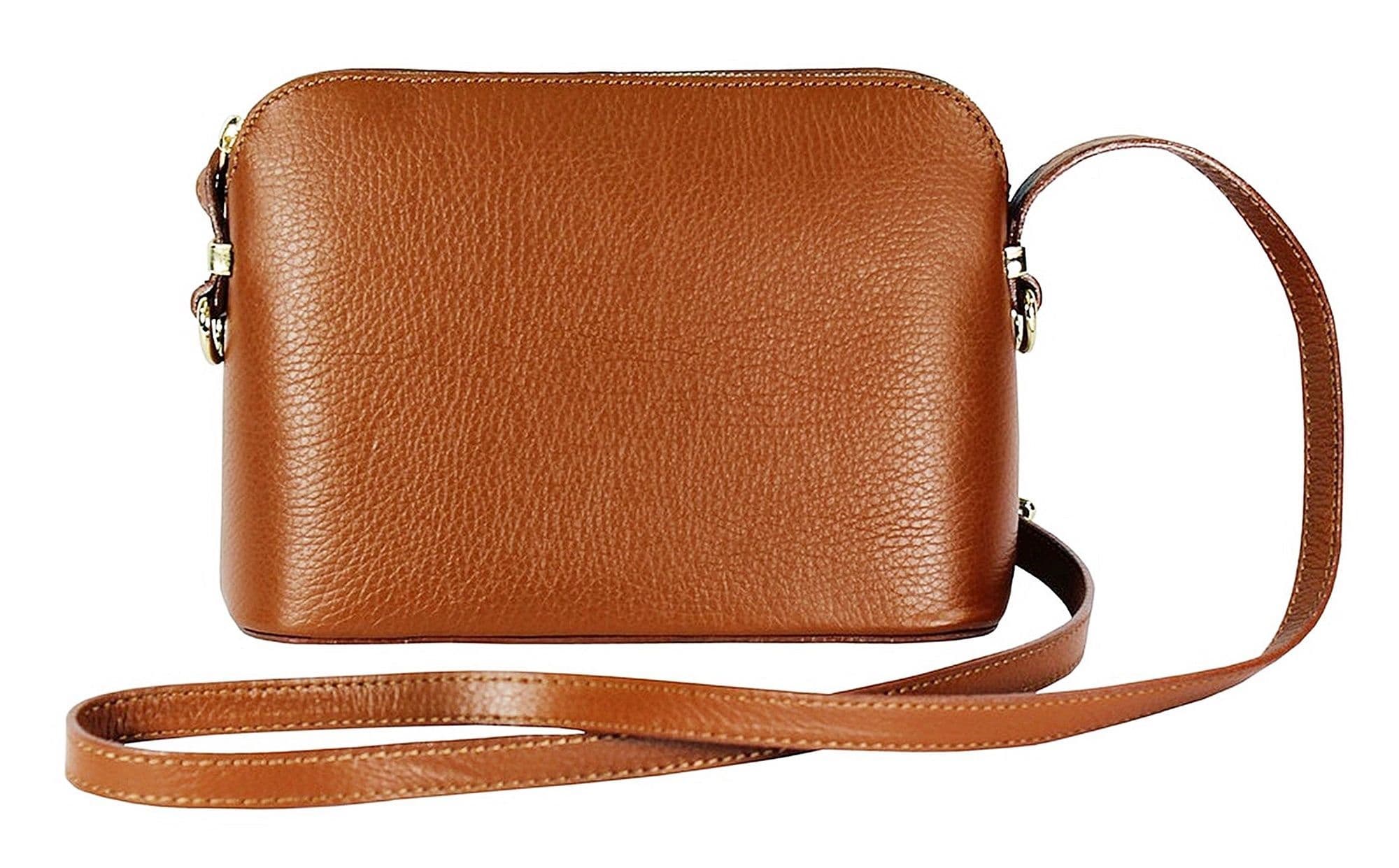 Italian Leather Crossbody Bag Structured / Shoulder Bag Adjustable Strap (Darker Colours)