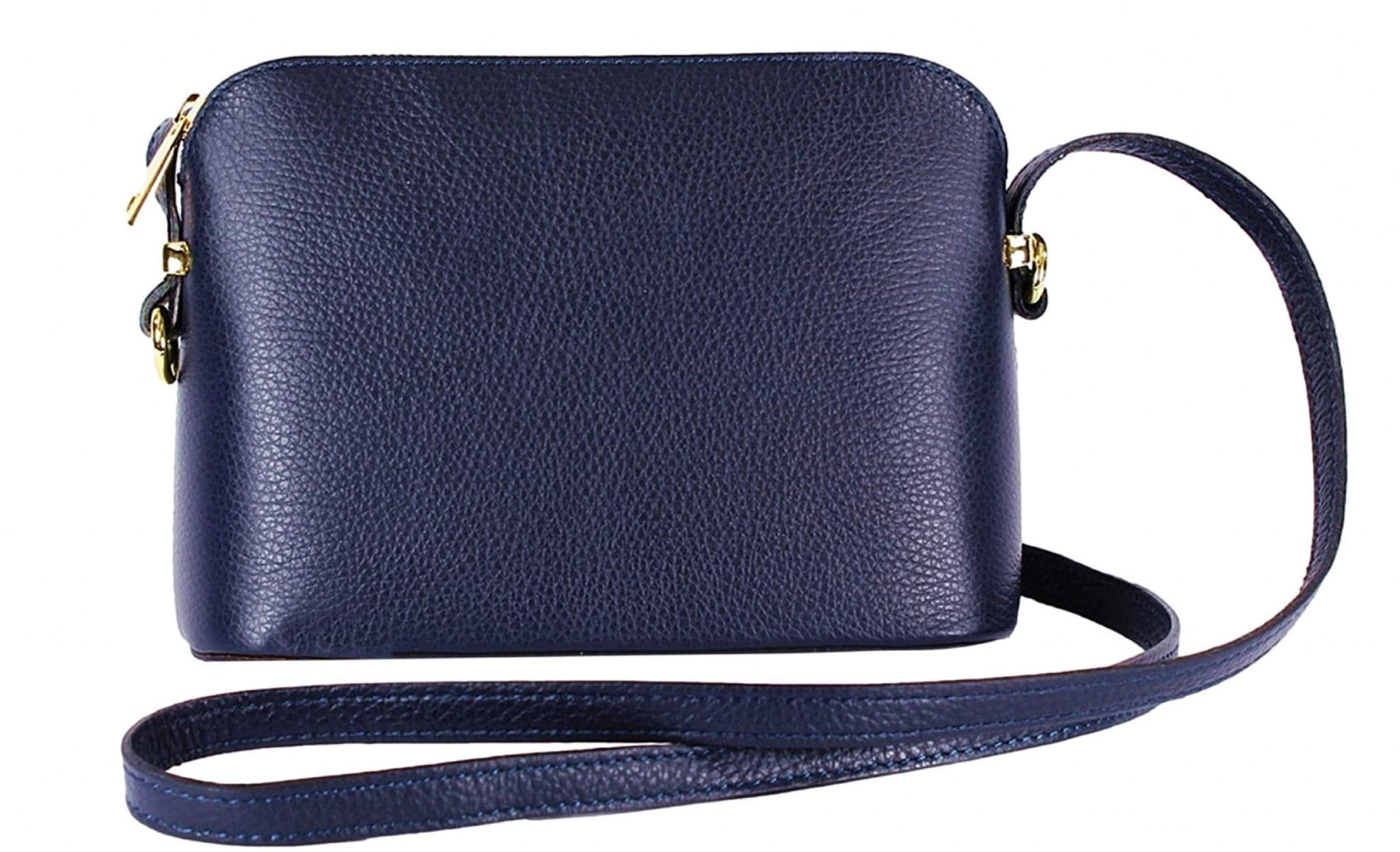 Italian Leather Crossbody Bag Structured / Shoulder Bag Adjustable Strap (Darker Colours)
