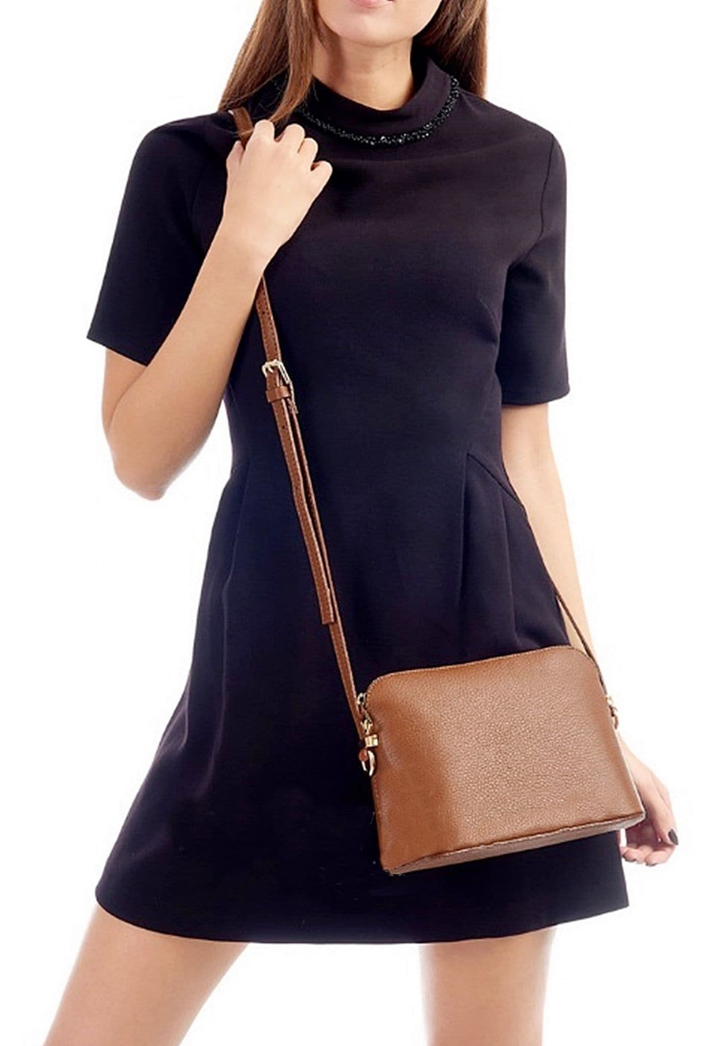 Italian Leather Crossbody Bag Structured / Shoulder Bag Adjustable Strap (Darker Colours)