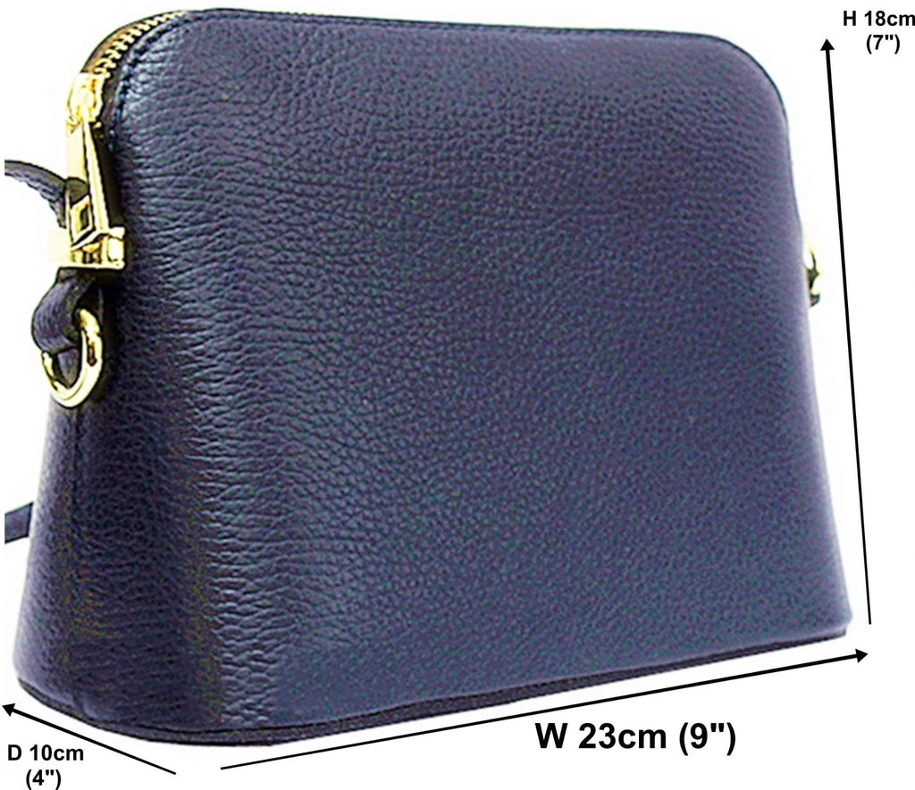 Italian Leather Crossbody Bag Structured / Shoulder Bag Adjustable Strap (Darker Colours)