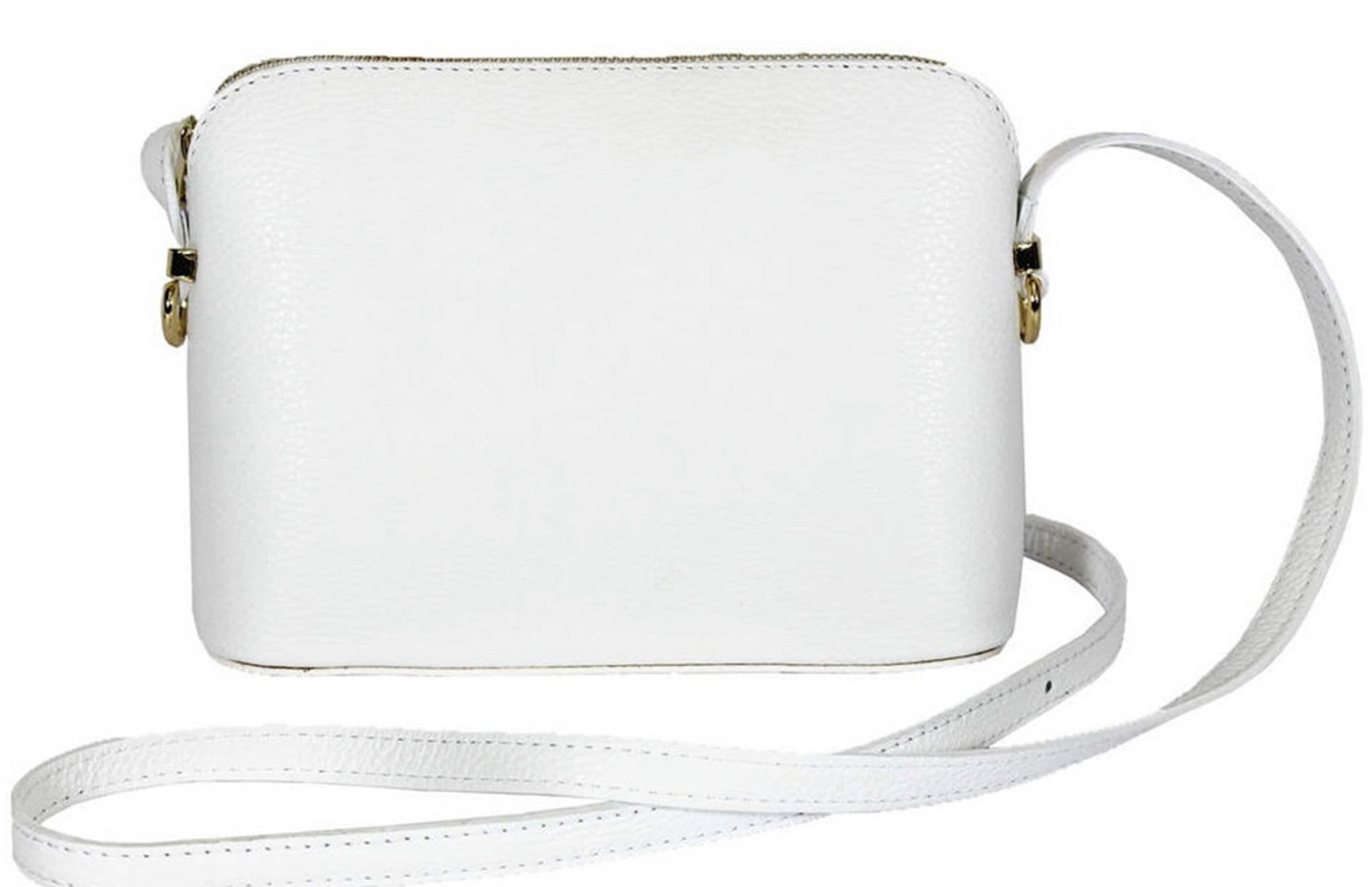 Italian Leather Crossbody Bag Textured Structured Shoulder Bag Adjustable Strap (Lighter Cols)
