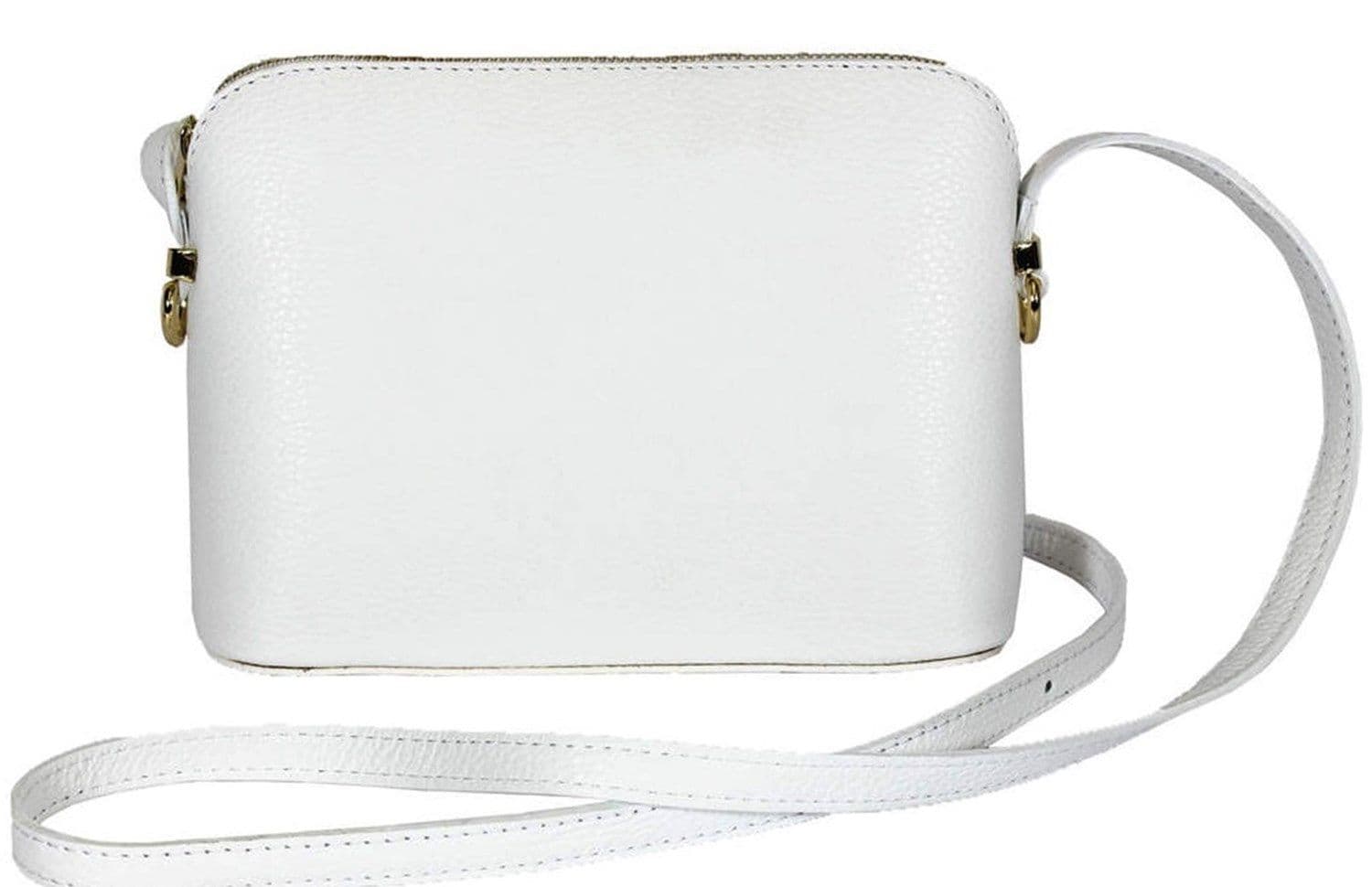 Italian Leather Crossbody Bag Textured Structured Shoulder Bag Adjustable Strap (Lighter Cols)
