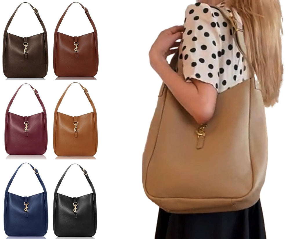 Italian Leather Shoulder Bag Grab Bag Med-Lg