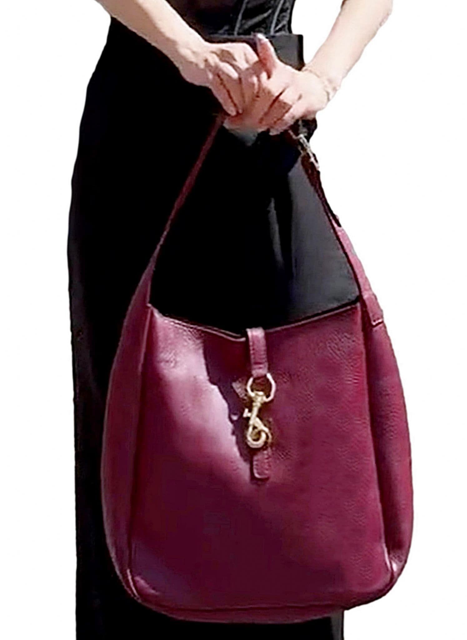 Italian Leather Shoulder Bag Grab Bag Med-Lg