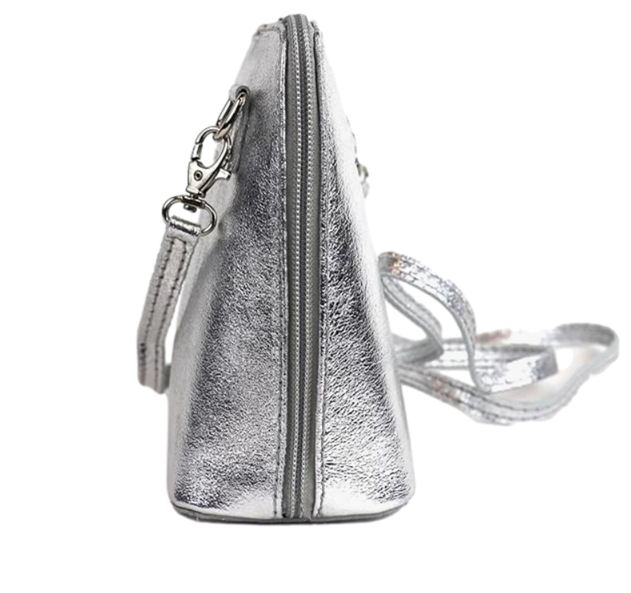 Italian Leather Small Cute Metallic Colours Crossbody Shoulder Handbag