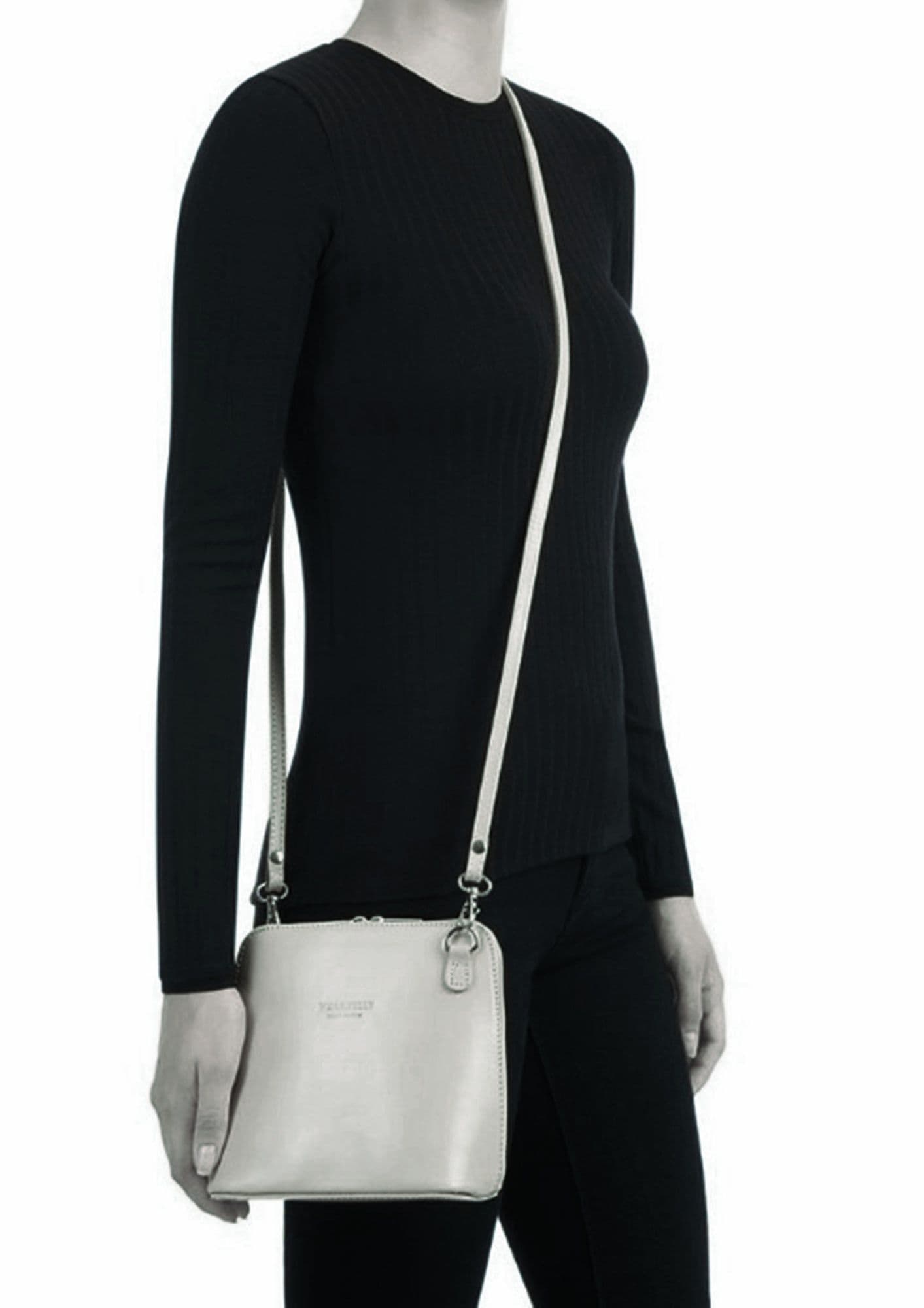 Italian Leather Small Cute Metallic Colours Crossbody Shoulder Handbag