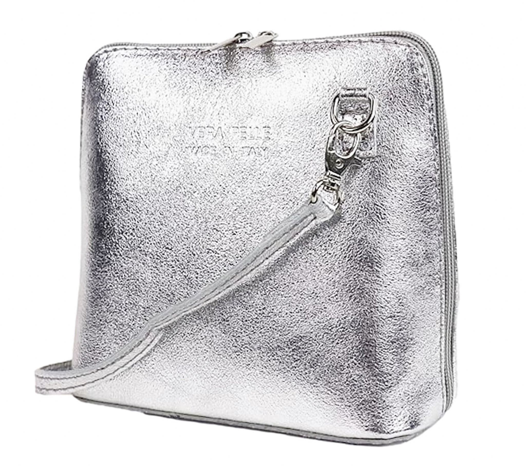 Italian Leather Small Cute Metallic Colours Crossbody Shoulder Handbag