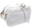 Large Camera Bag Double Zip & Compartment Crossbody Shoulder Italian Leather (Lighter Colours)