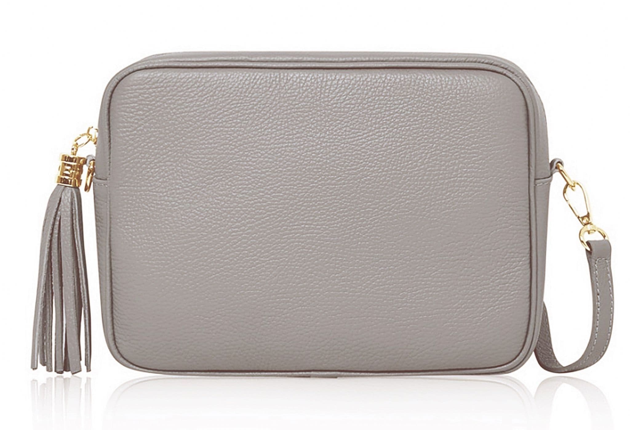 Large Crossbody Bag Italian Leather Tassel Shoulder Handbag Camera Style (Darker Colours)