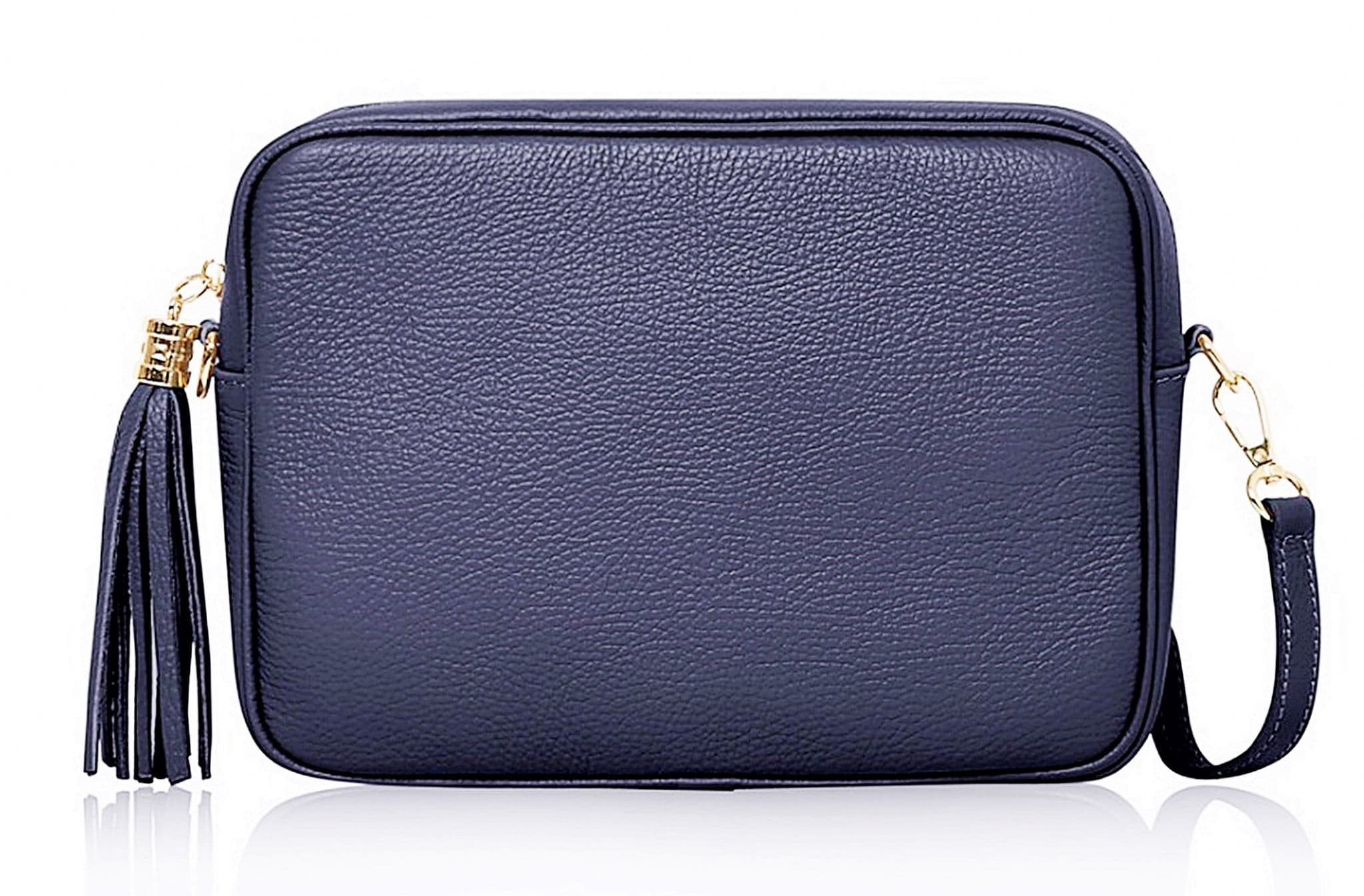 Large Crossbody Bag Italian Leather Tassel Shoulder Handbag Camera Style (Darker Colours)