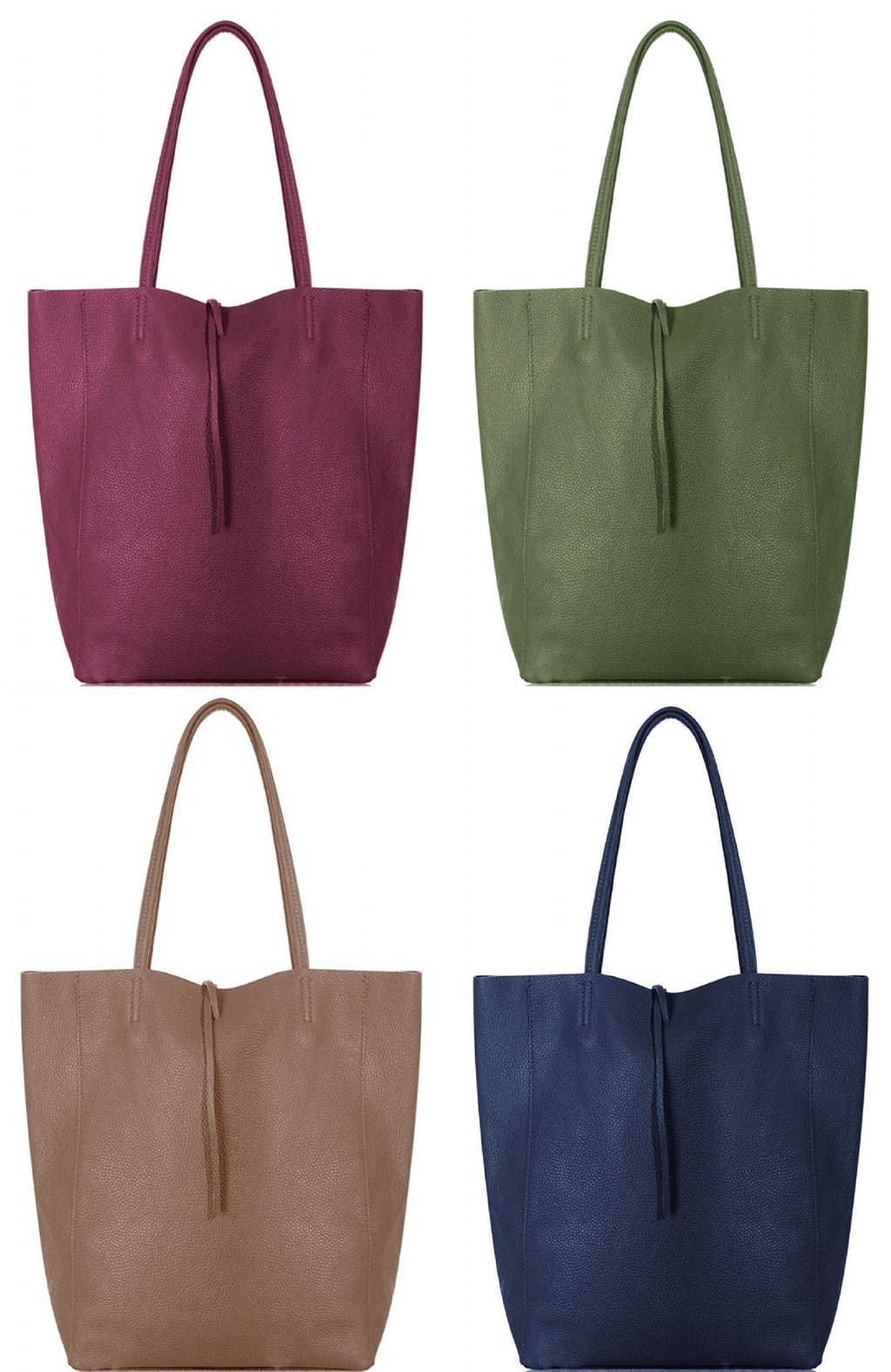 Large Shopper Shoulder Style Tote Handbag Italian Leather (Darker Colours)