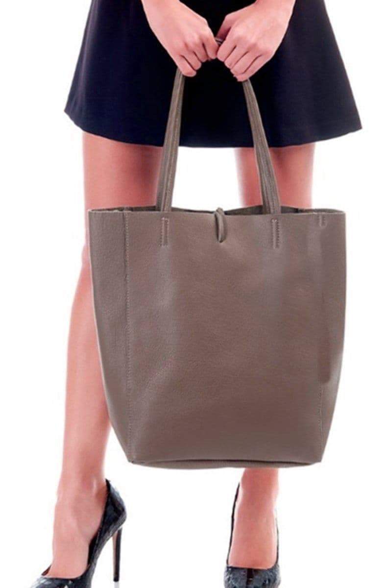 Large Shopper Shoulder Style Tote Handbag Italian Leather (Darker Colours)