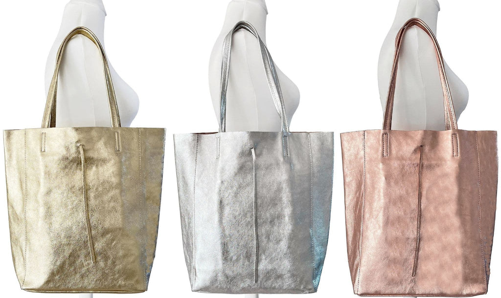 Large Shopper Shoulder Style Tote Handbag Italian Leather (Darker Colours)