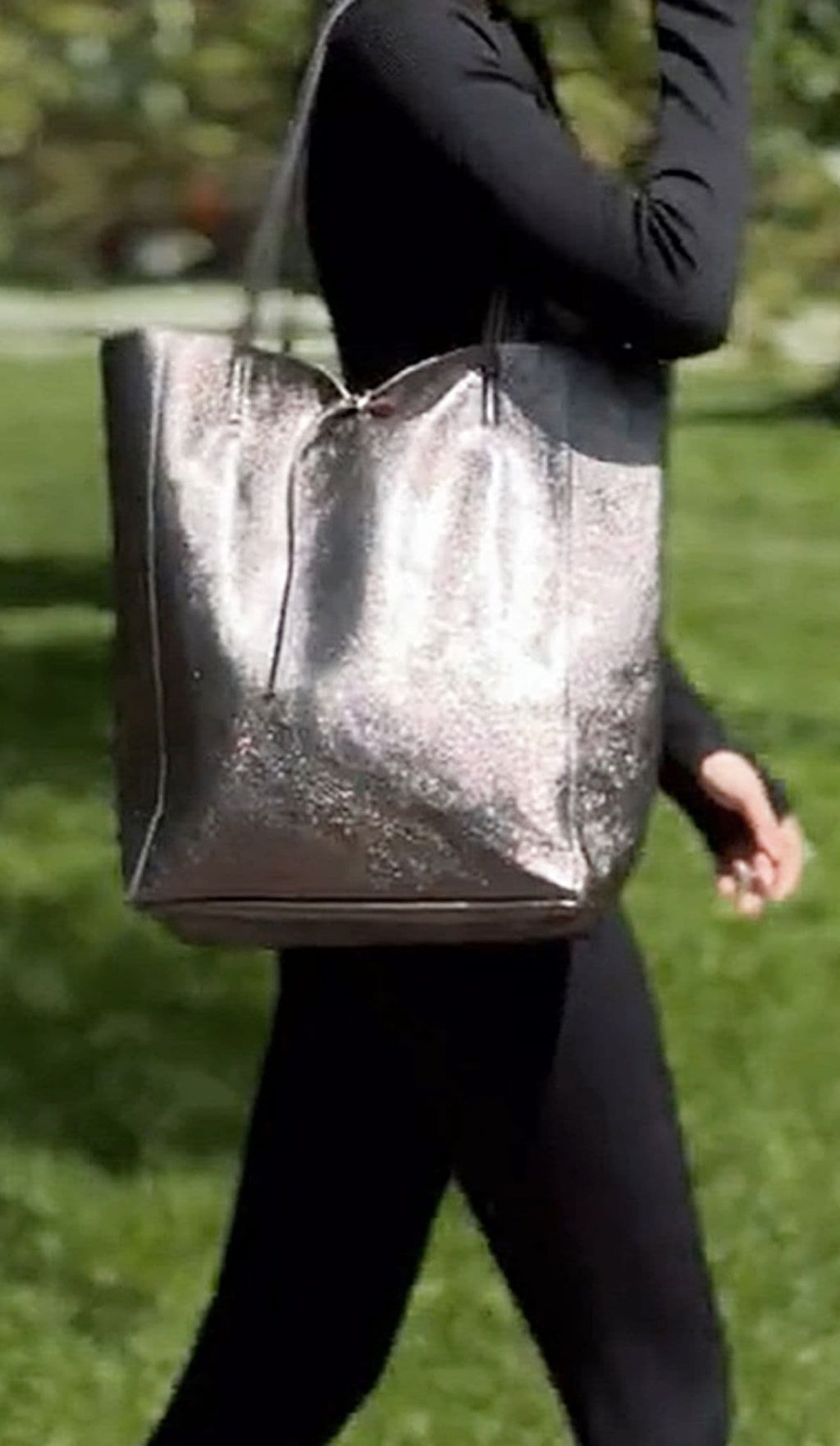 Large Shopper Shoulder Style Tote Handbag Italian Leather (Metallic Colours)