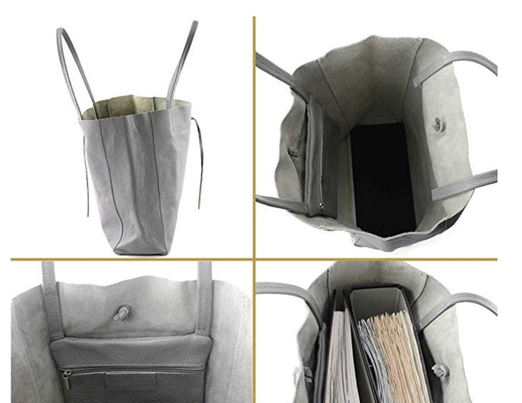 Large Shopper Shoulder Style Tote Handbag Italian Leather (Metallic Colours)