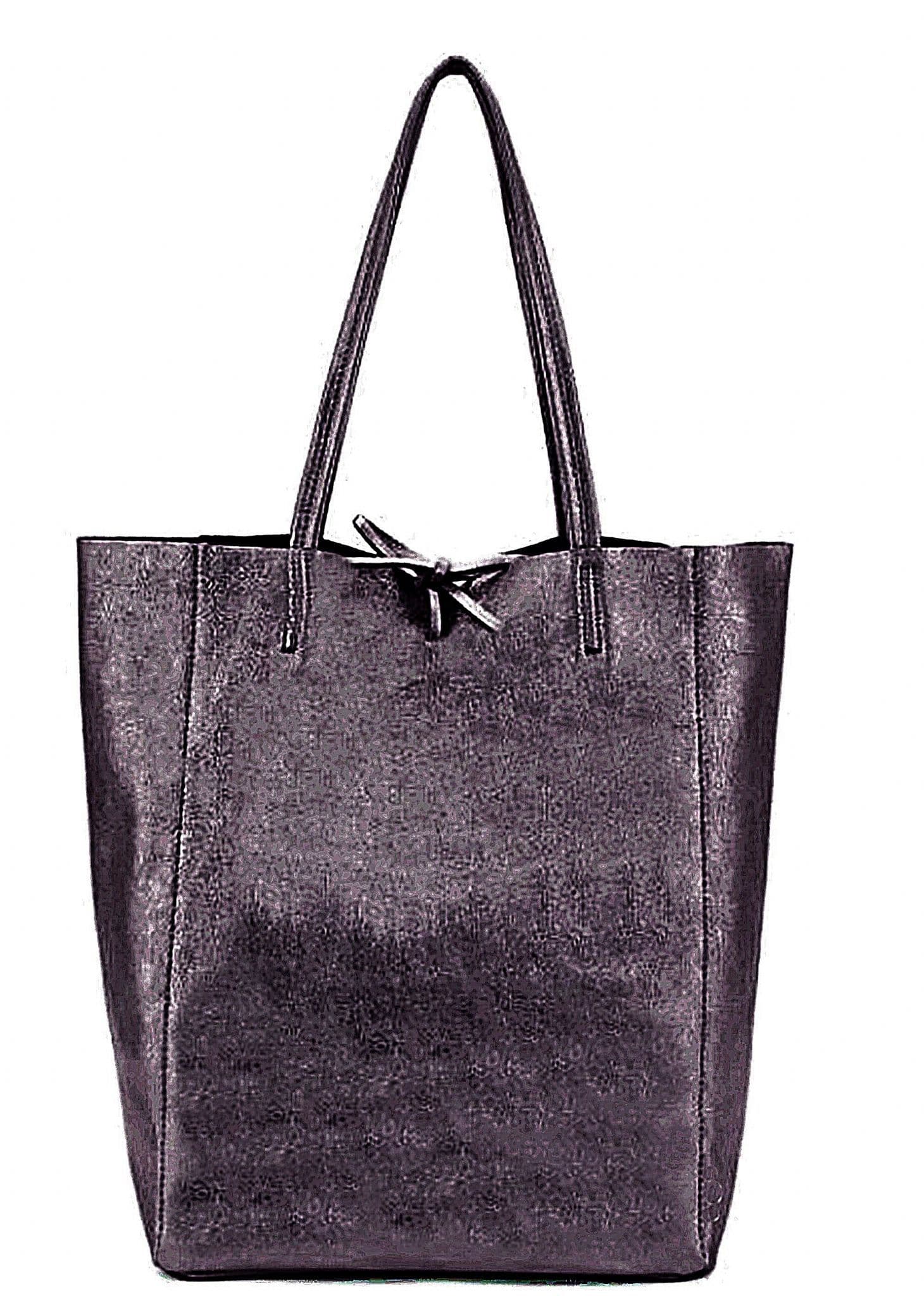 Large Shopper Shoulder Style Tote Handbag Italian Leather (Metallic Colours)
